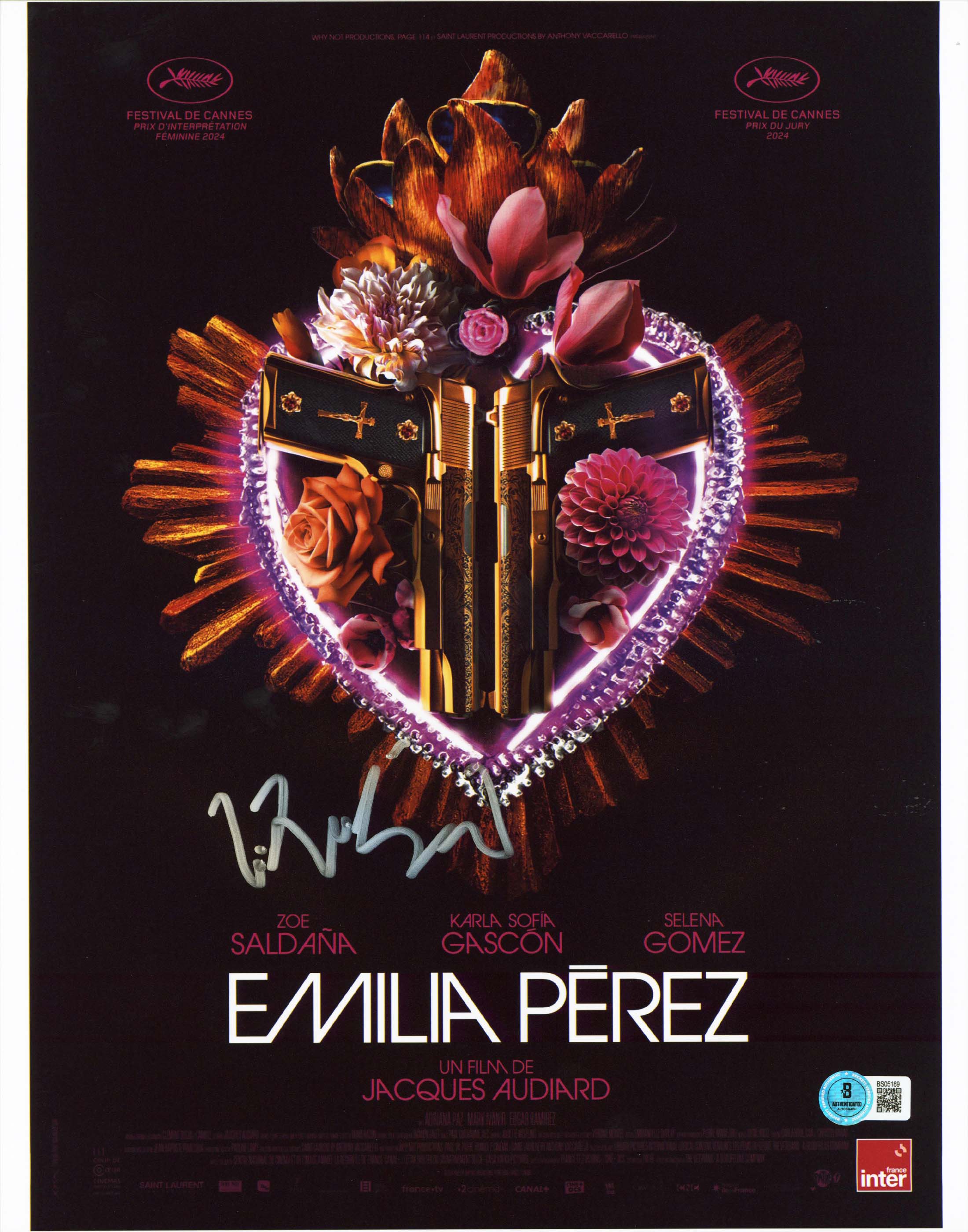 Jacques Audiard Emilia Perez Authentic Signed 11x14 Vertical Photo BAS #BS05189