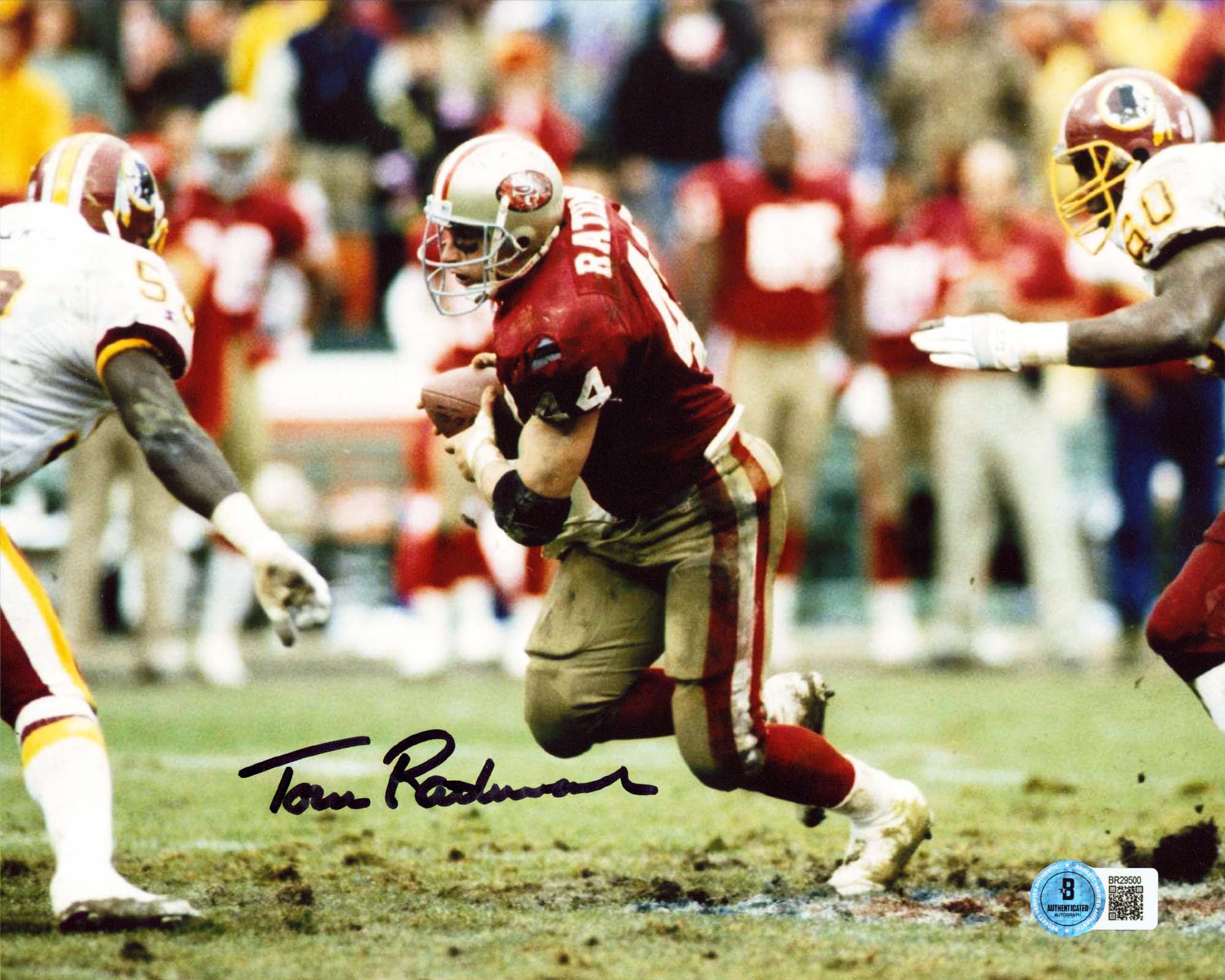 49ers Tom Rathman Authentic Signed 8x10 Horizontal Photo BAS #BR29500