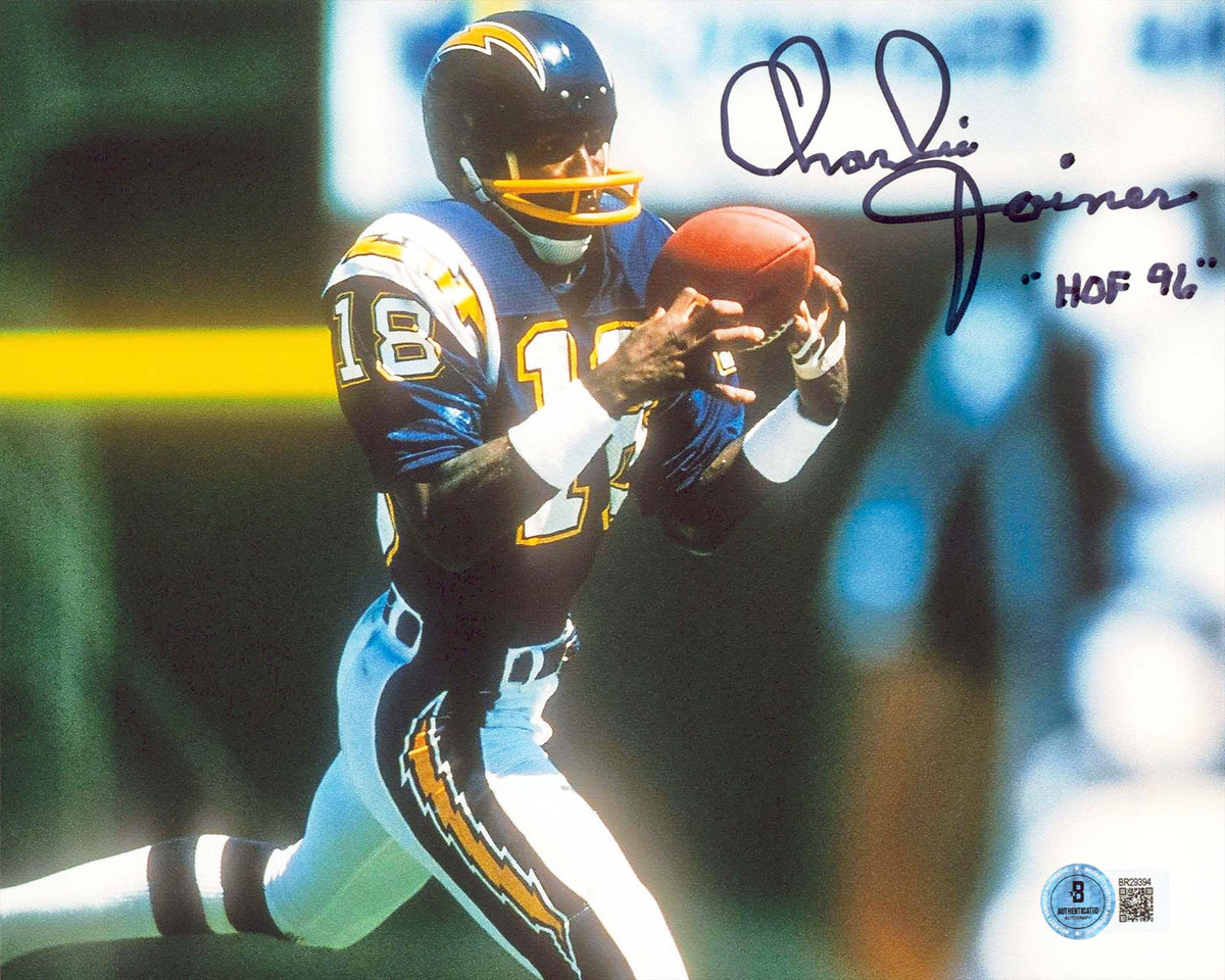 Chargers Charlie Joiner "HOF 96" Signed 8x10 Horizontal Photo BAS #BR29394