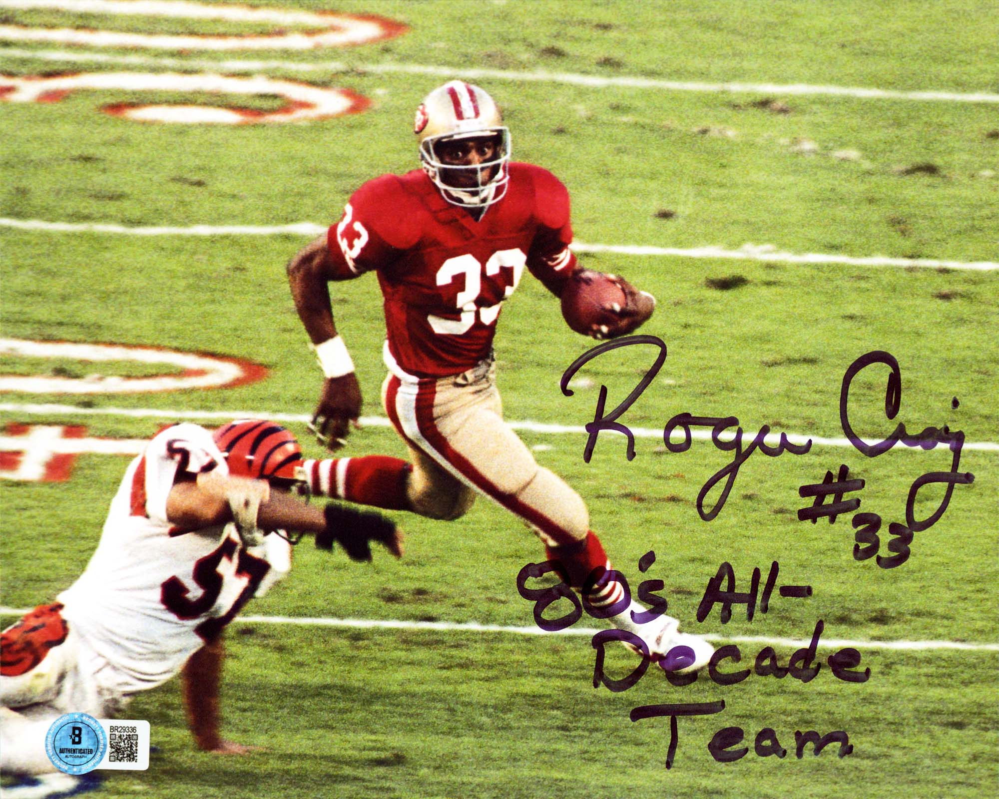 49ers Roger Craig "80s All Decade Team" Signed 8x10 Horizontal Photo BAS#BR29336