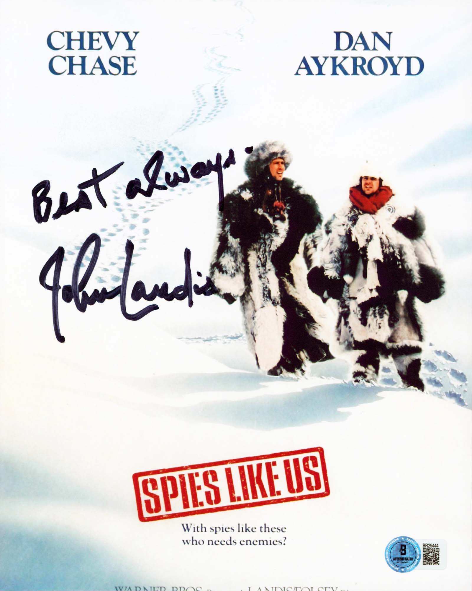 John Landis Spies Like Us "Best Always" Signed 8x10 Vertical Photo BAS #BR29444