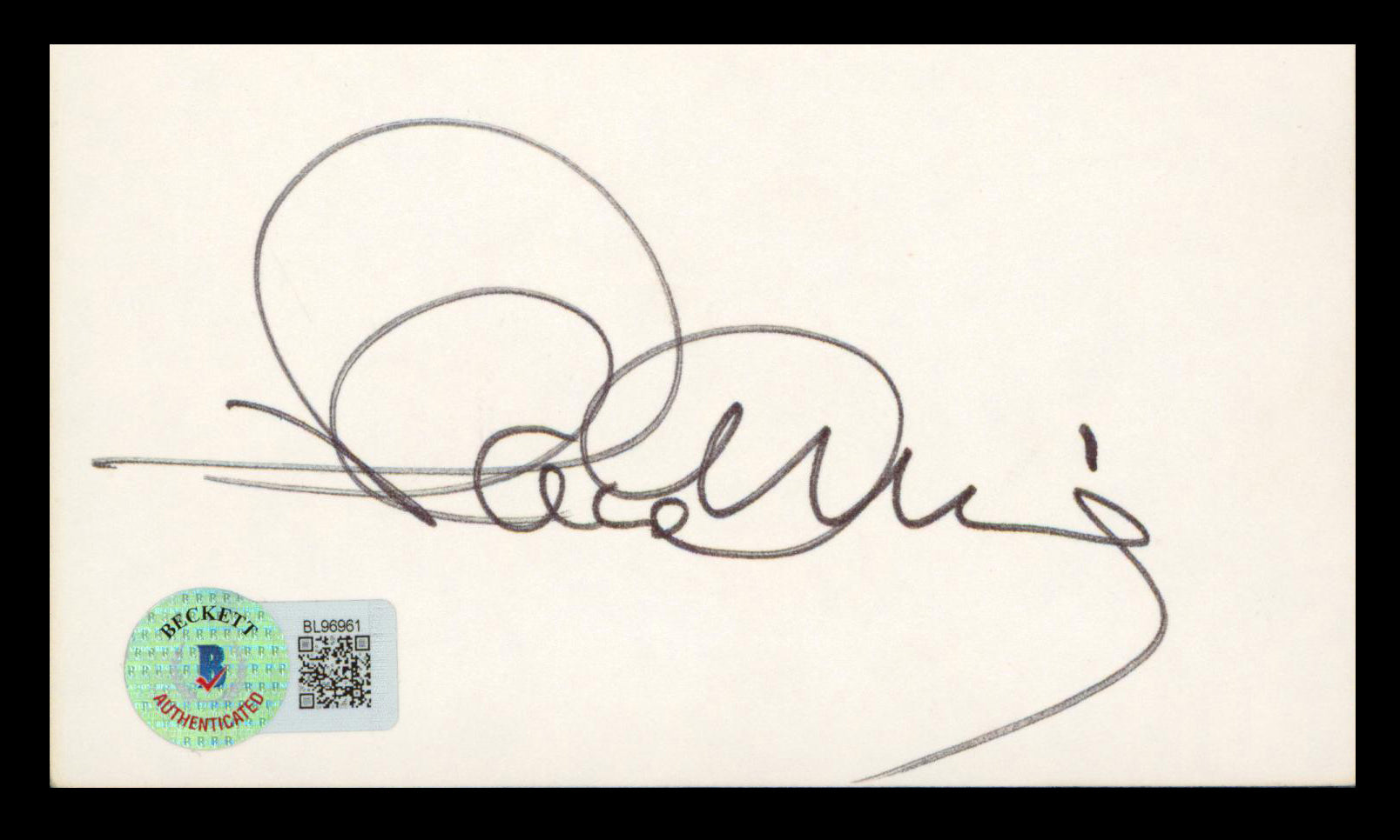 Placido Domingo The Three Tenors Authentic Signed 3x5 Index Card BAS #BL96961