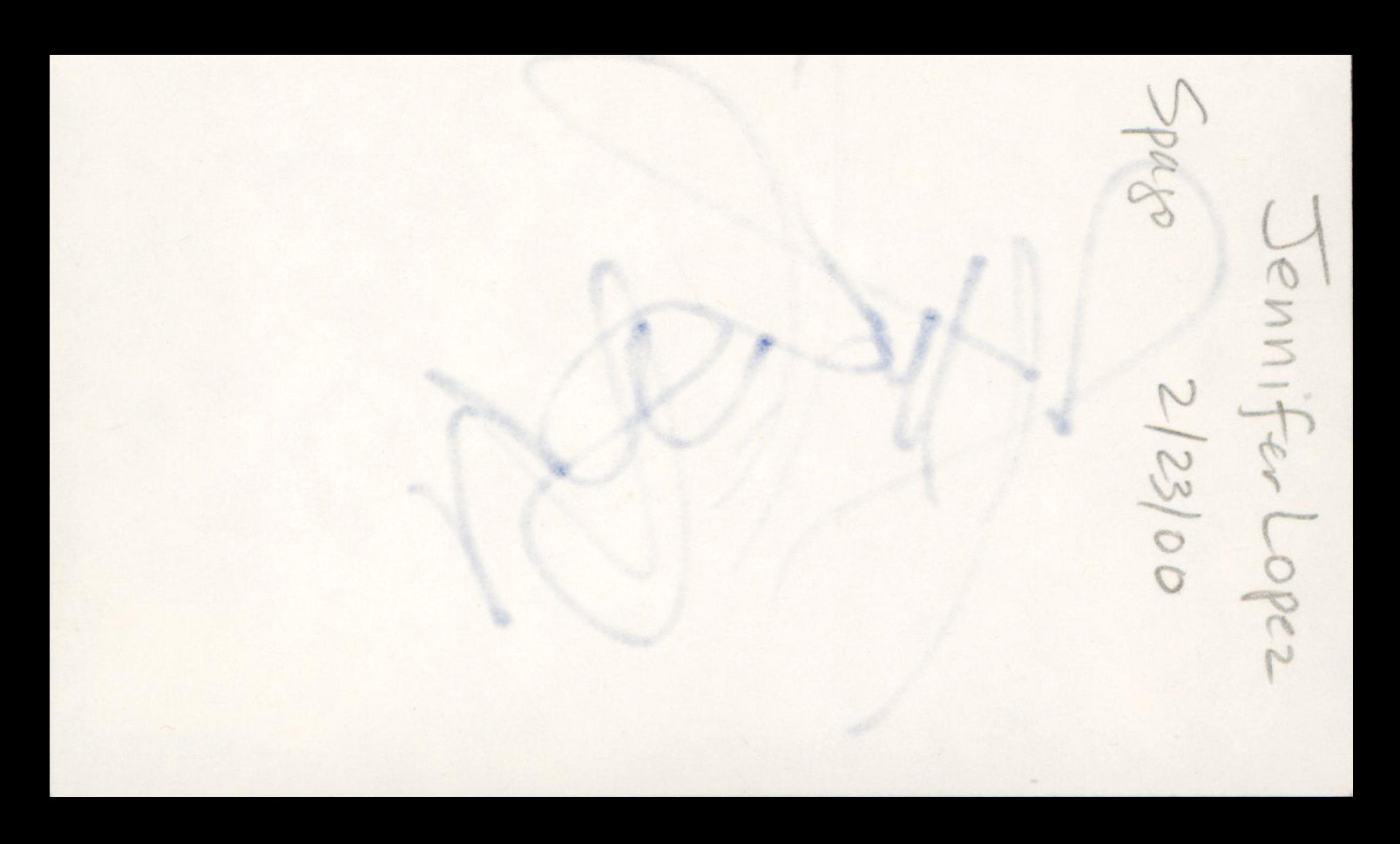 Jennifer Lopez Selena Authentic Signed 3x5 Index Card Autographed BAS #BL98152