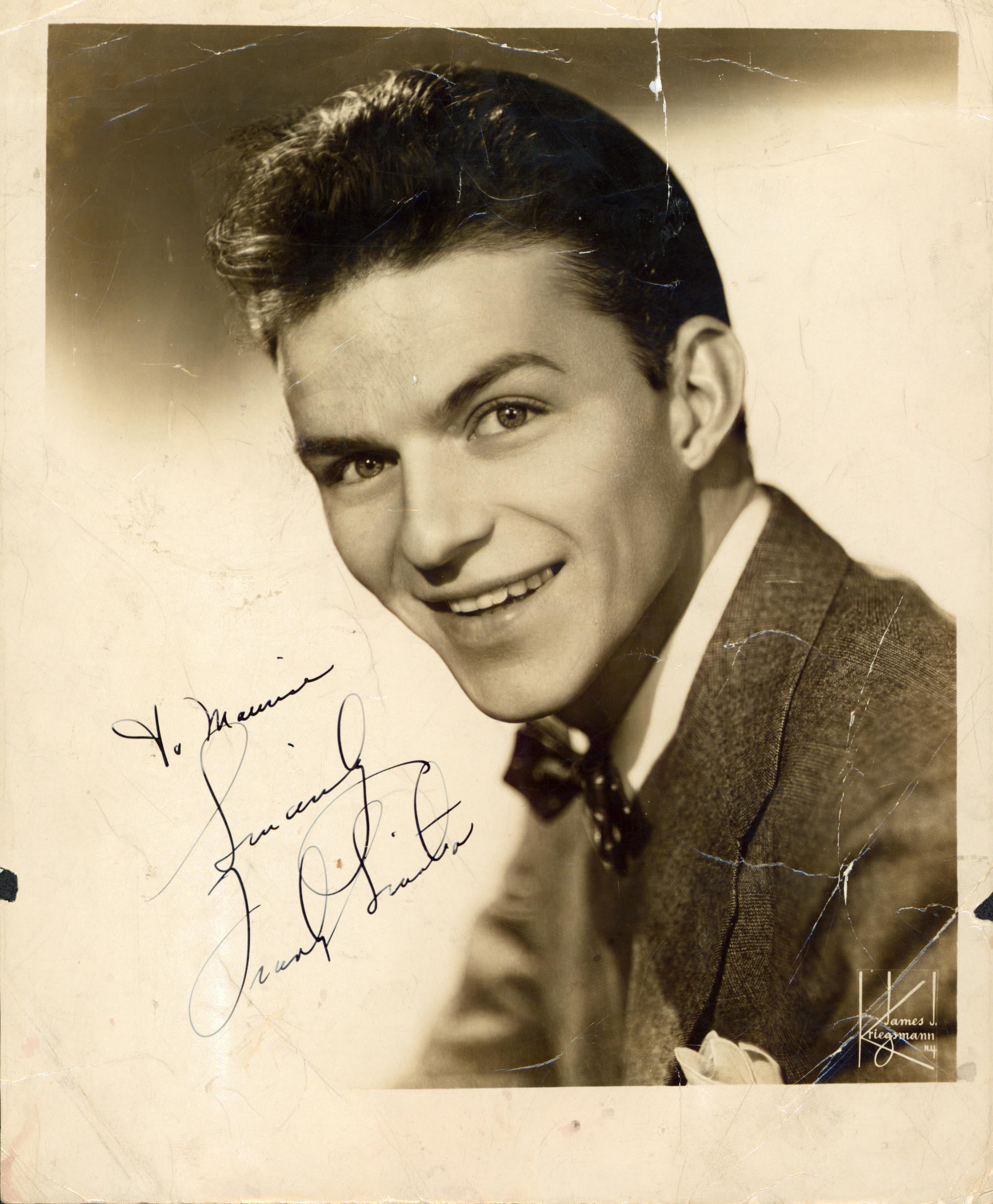 Frank Sinatra "Sincerely" Authentic Signed 8x10 Black & White Photo JSA #ZZ36199