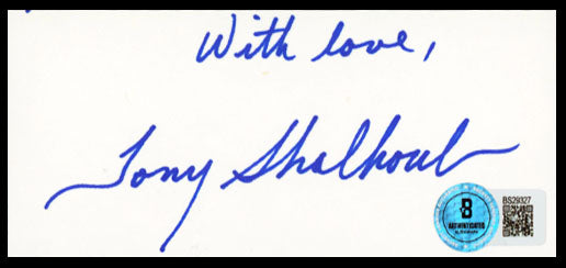 Tony Shalhoub Monk "With Love" Signed 2.25x5 Cut Signature BAS #BS29327
