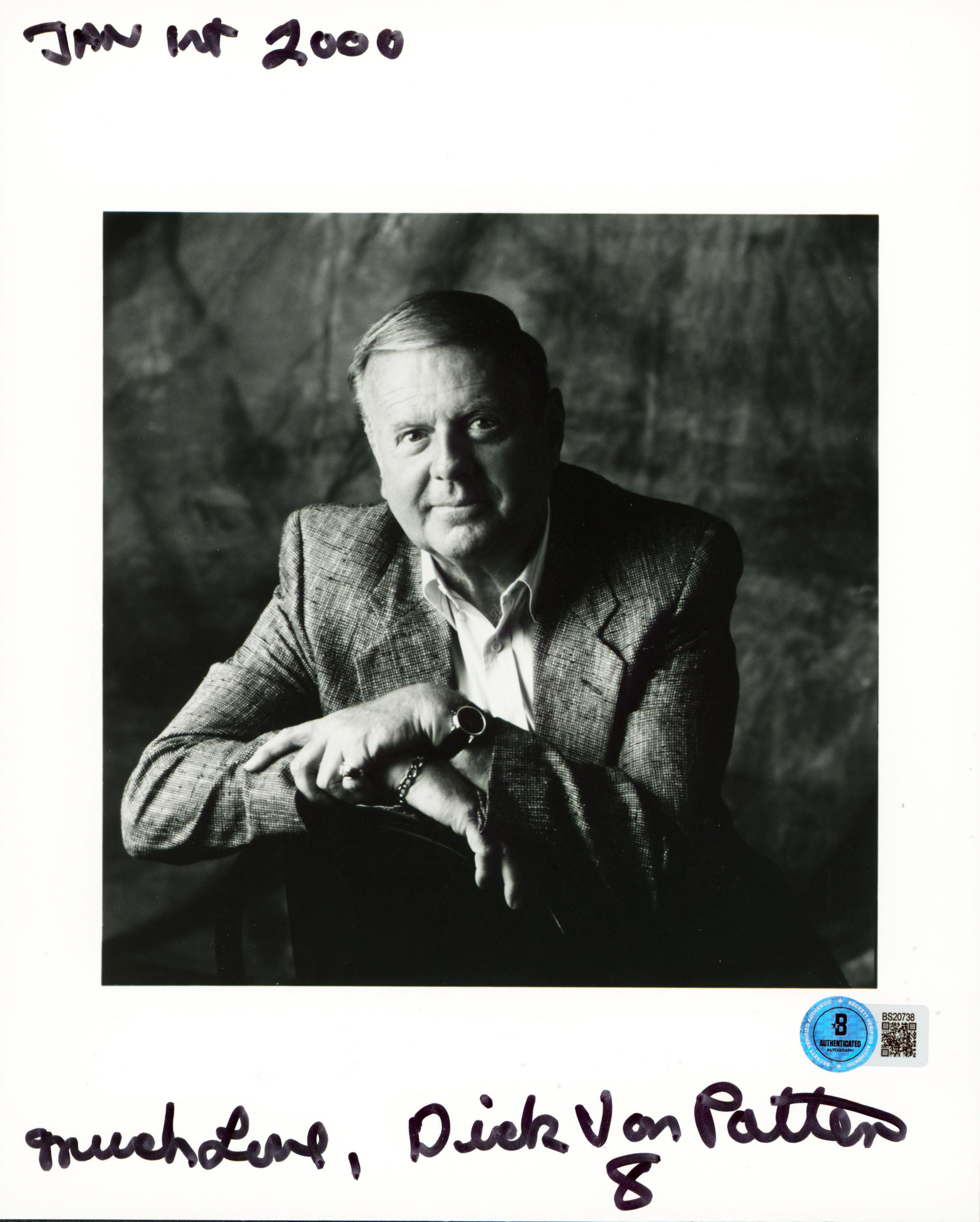 Dick Van Patten "Much Love" Authentic Signed 8x10 Vertical Photo BAS #BS20738