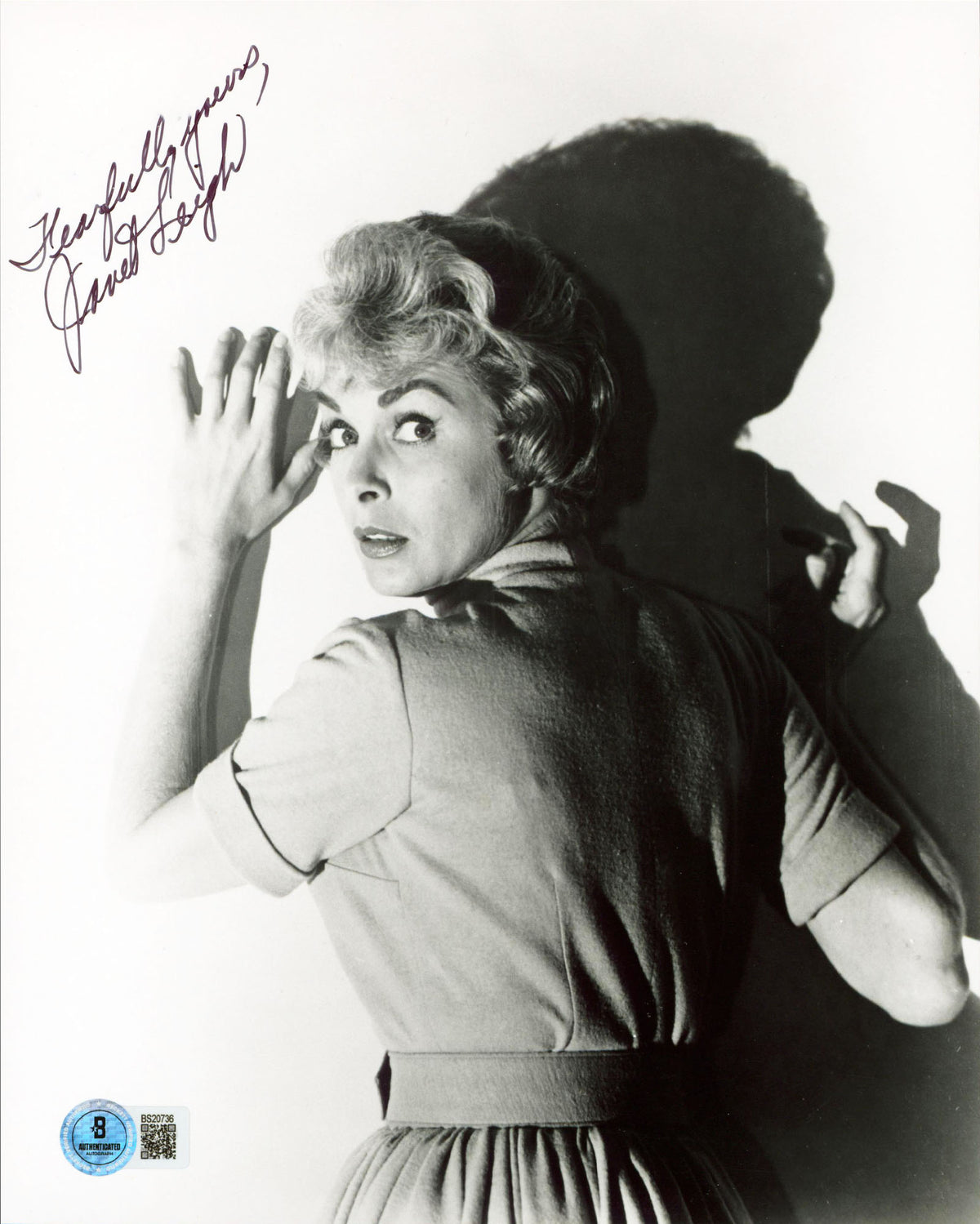 Janet Leigh Psycho "Fearfully Yours" Authentic Signed 8x10 Photo BAS #BS20736