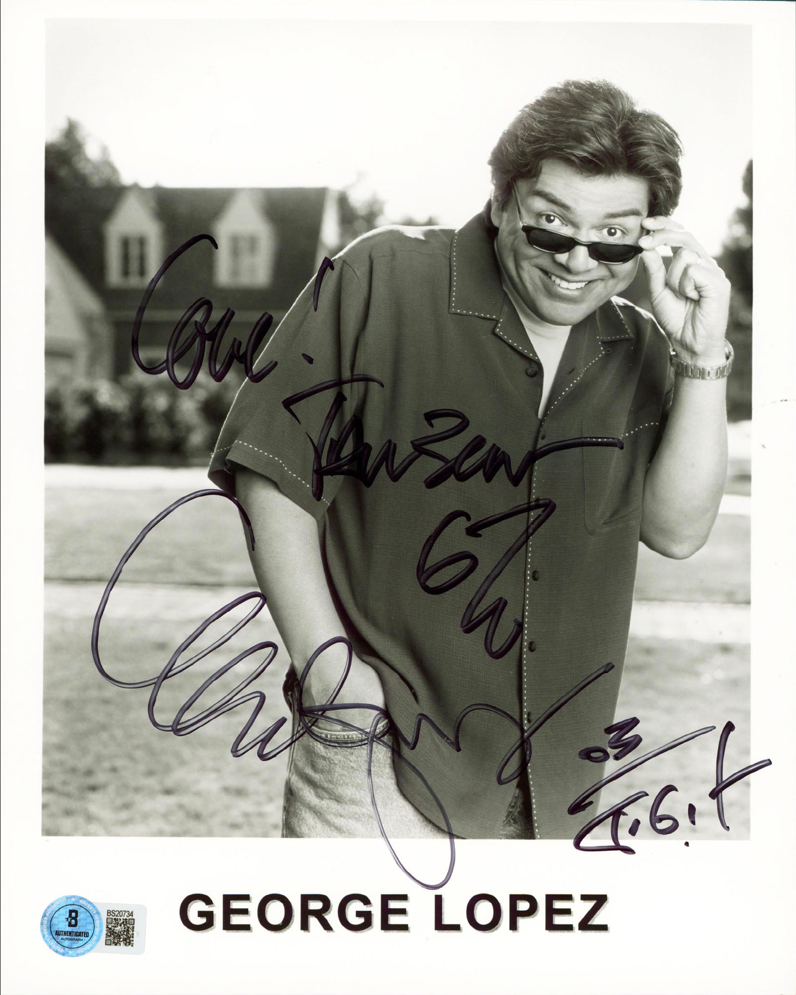 George Lopez Comedian & Actor "Love!" Authentic Signed 8x10 Photo BAS #BS20734