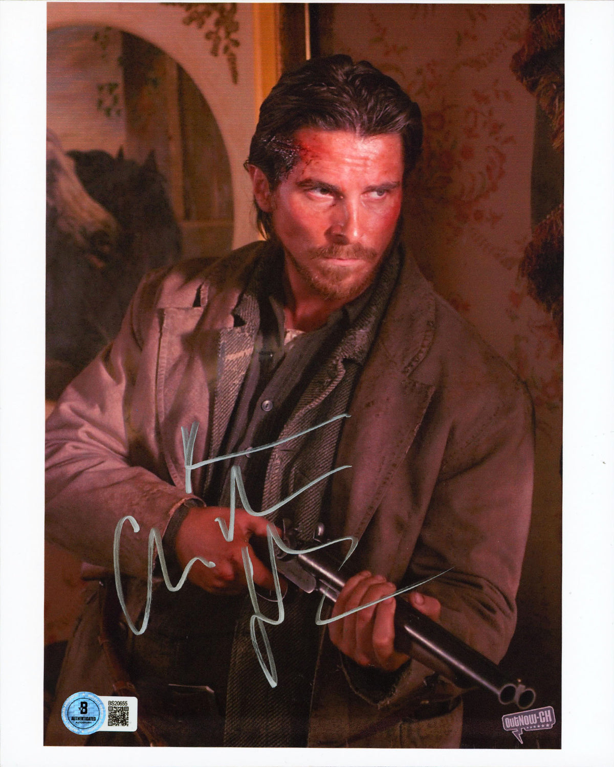 Christian Bale 3:10 To Yuma Authentic Signed 8.5x11 Vertical Photo BAS #BS20655