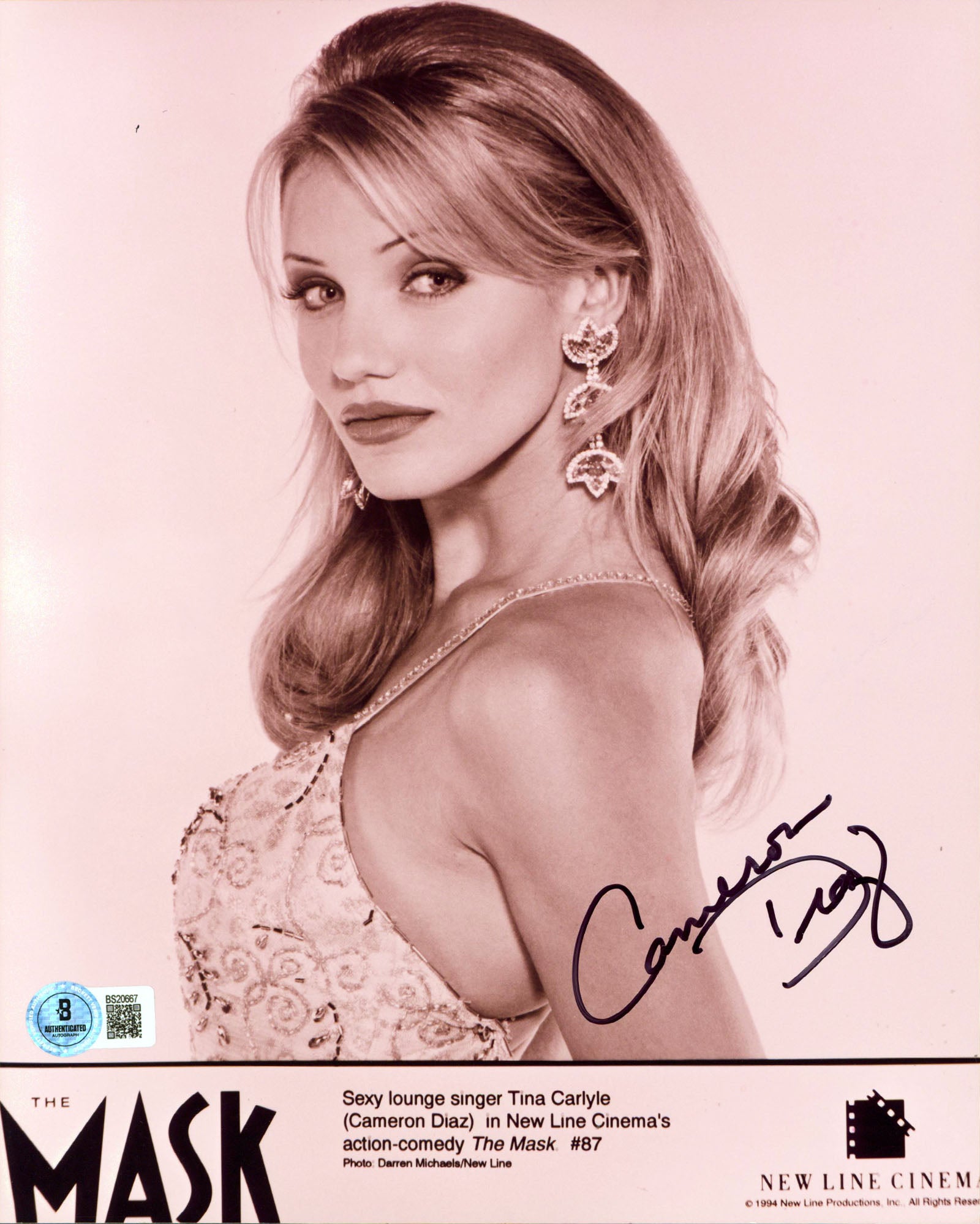 Cameron Diaz The Mask Authentic Signed 8x10 Vertical Photo BAS #BS20667