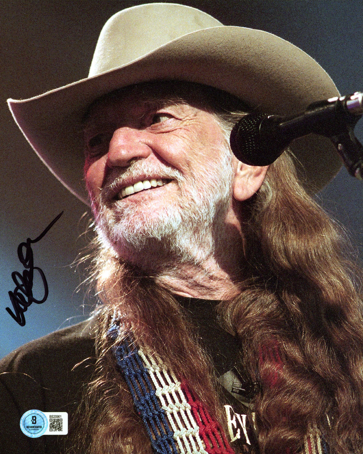 Willie Nelson Country Musician Authentic Signed 8x10 Vertical Photo BAS #BS20961
