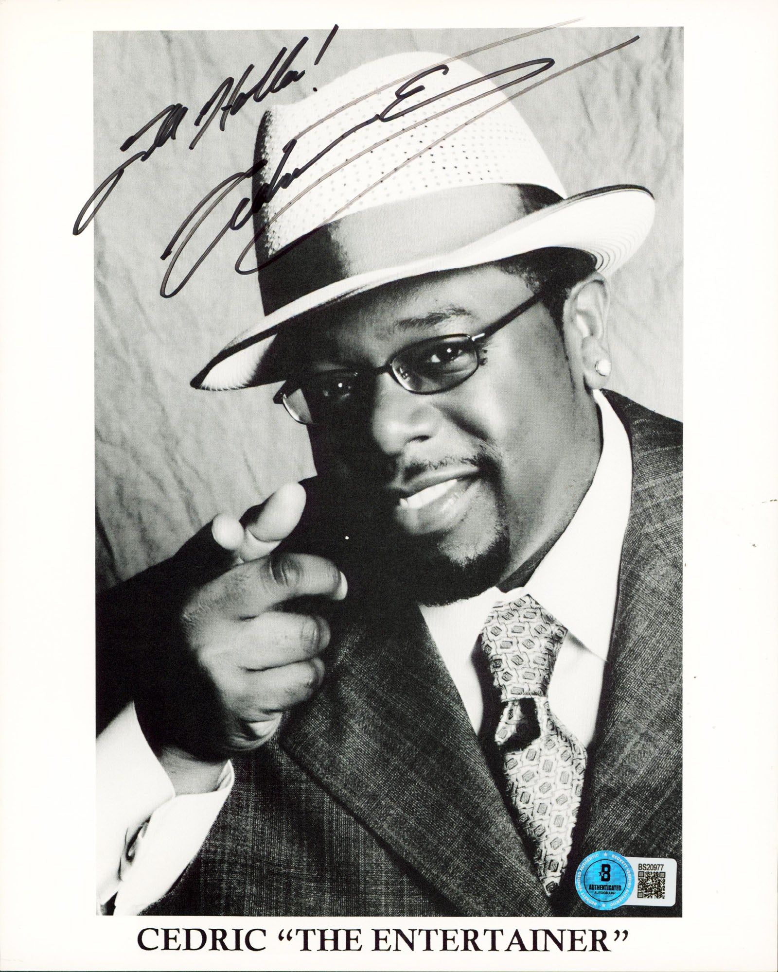 Cedric The Entertainer Comedian "Holla" Authentic Signed 8x10 Photo BAS #BS20977