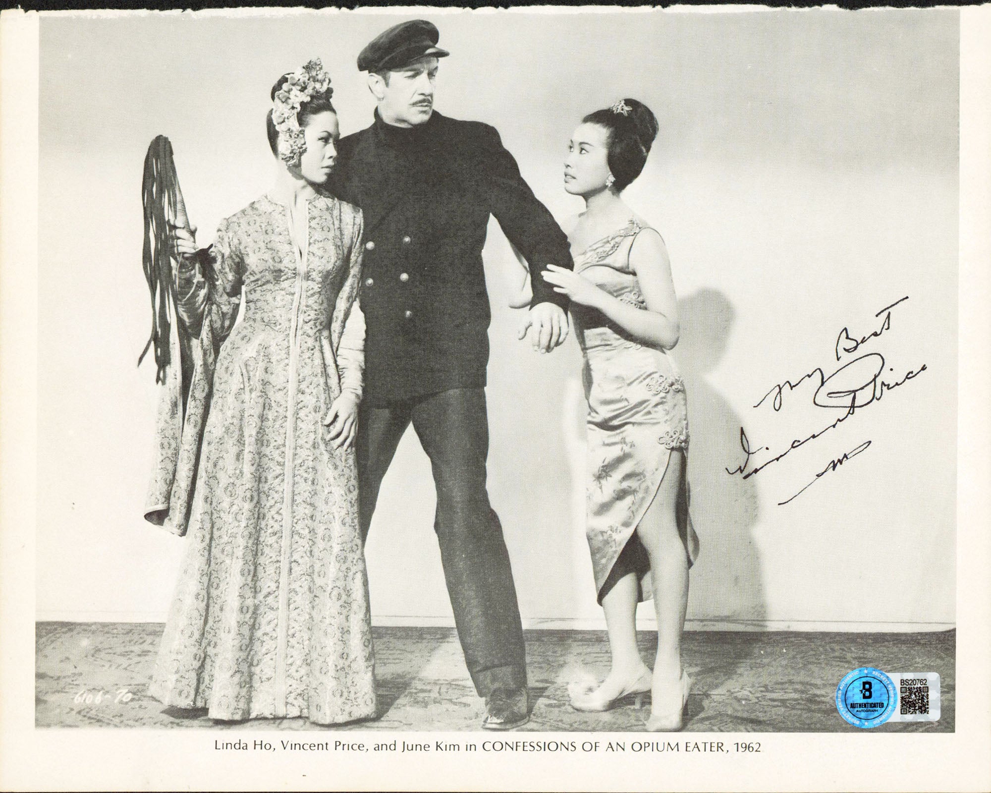 Vincent Price Confessions Of An Opium Eater Signed 8x10 Photo BAS #BS20762