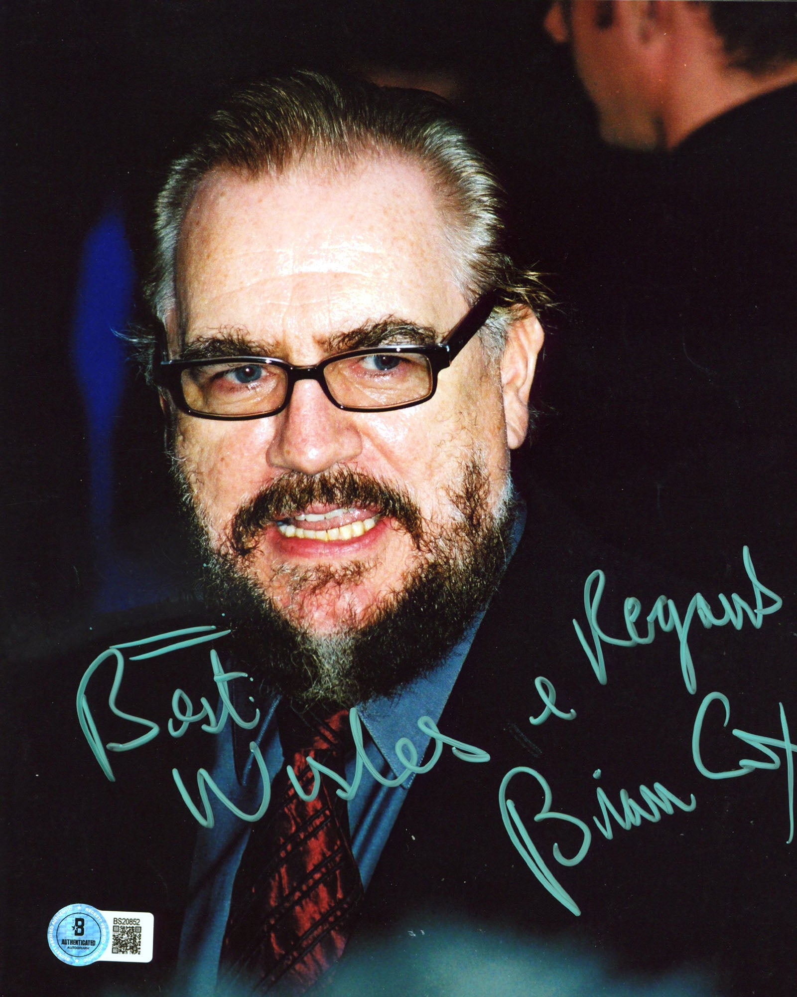 Brian Cox Succession "Best Wishes & Regards" Authentic Signed 8x10 BAS #BS20852