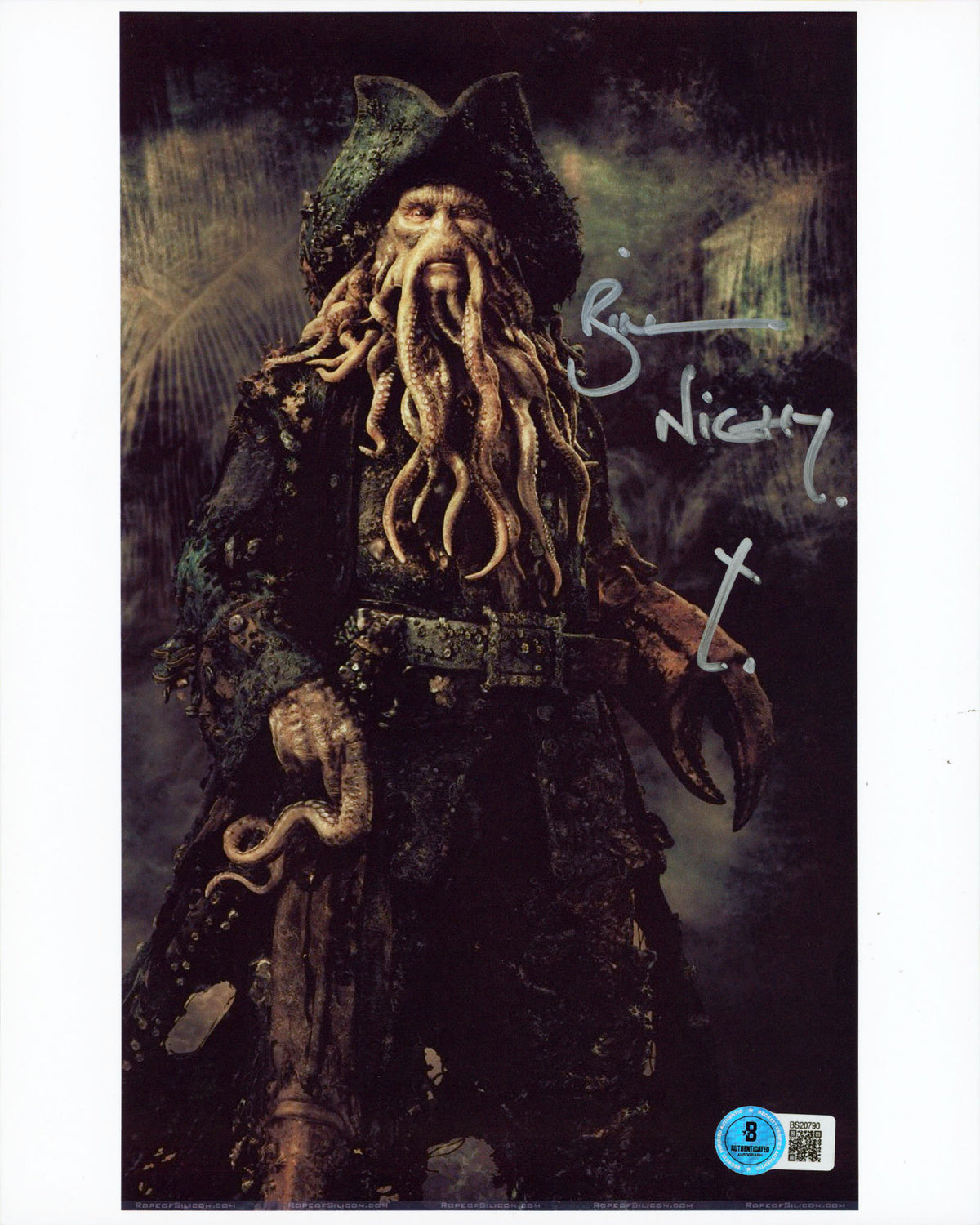 Bill Nighy Pirates Of The Caribbean Authentic Signed 8.5x11 Photo BAS #BS20790