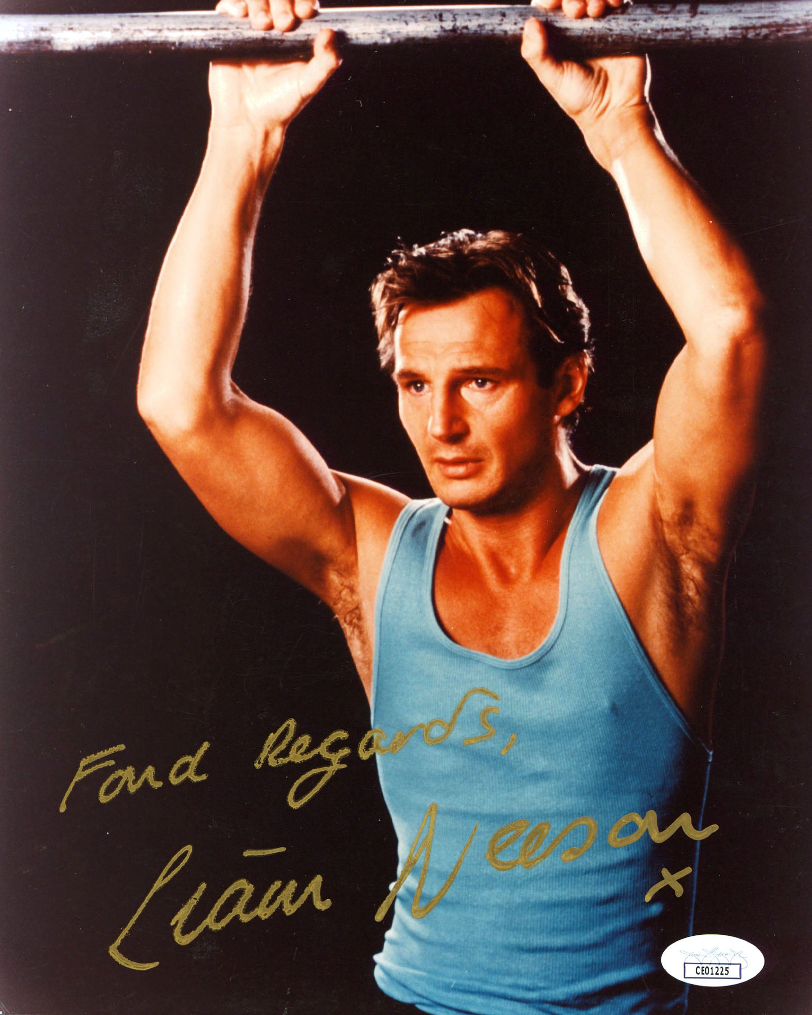 Liam Neeson Crossing The Line "Fond Regards" Signed 8x10 Photo JSA #CE01225