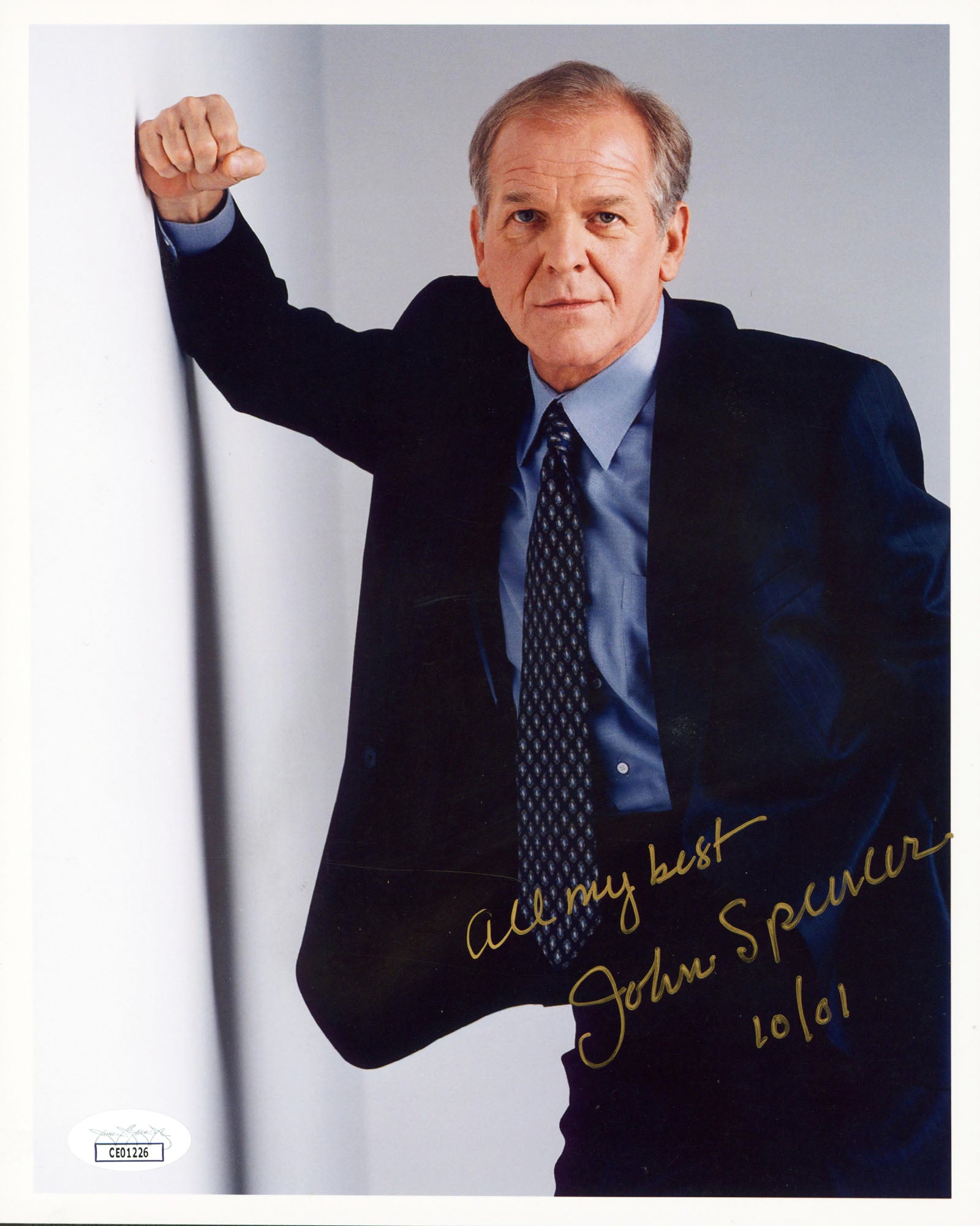 John Spencer The West Wing "All My Best" Signed 8x10 Photo JSA #CE01226