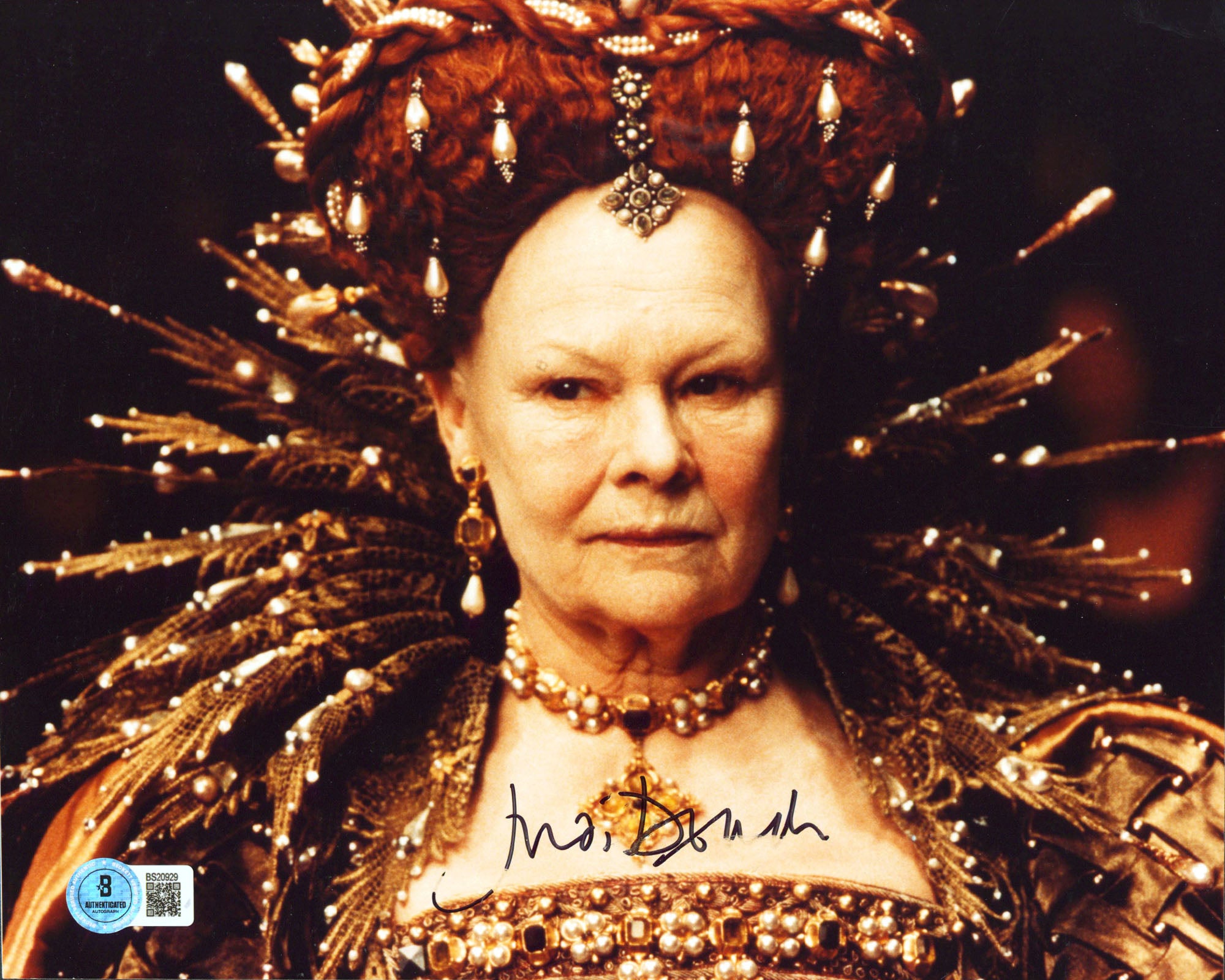 Judi Dench Shakespeare In Love Signed 8x10 Horizontal Photo BAS#BR20929