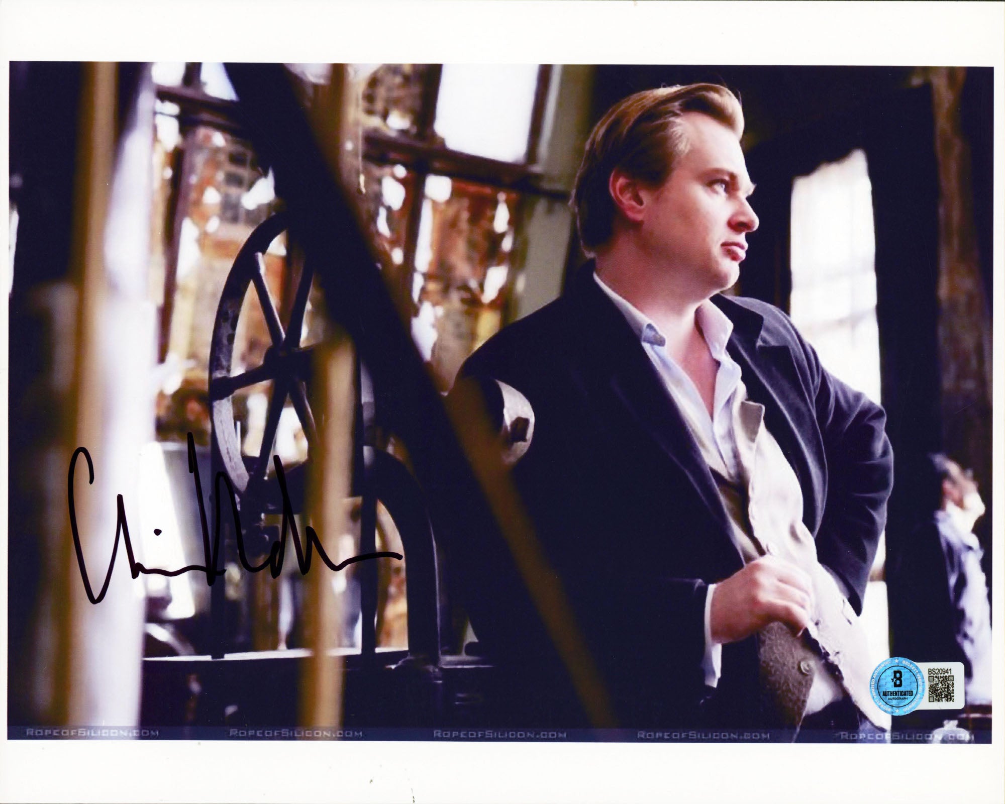 Christopher Nolan The Prestige Authentic Signed 8.5x11 Photo BAS #BS20941
