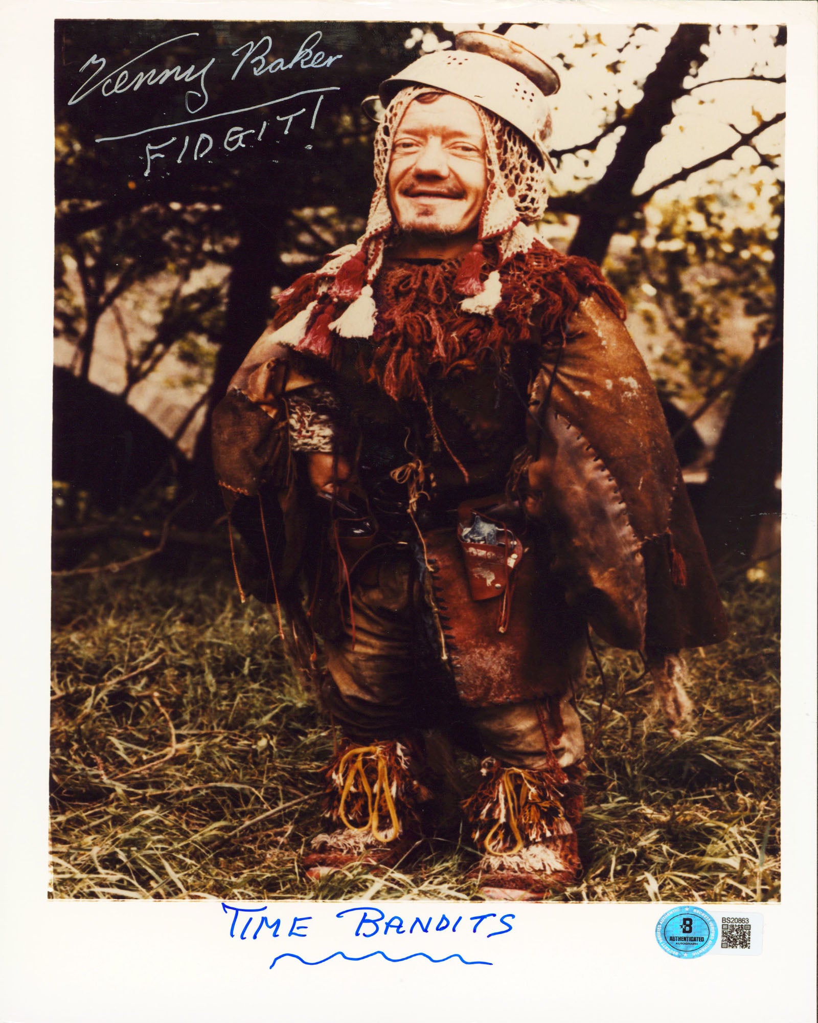Kenny Baker Time Bandits "Fidgit! Time Bandits" Signed Photo 8.25x12 BAS#BS20863