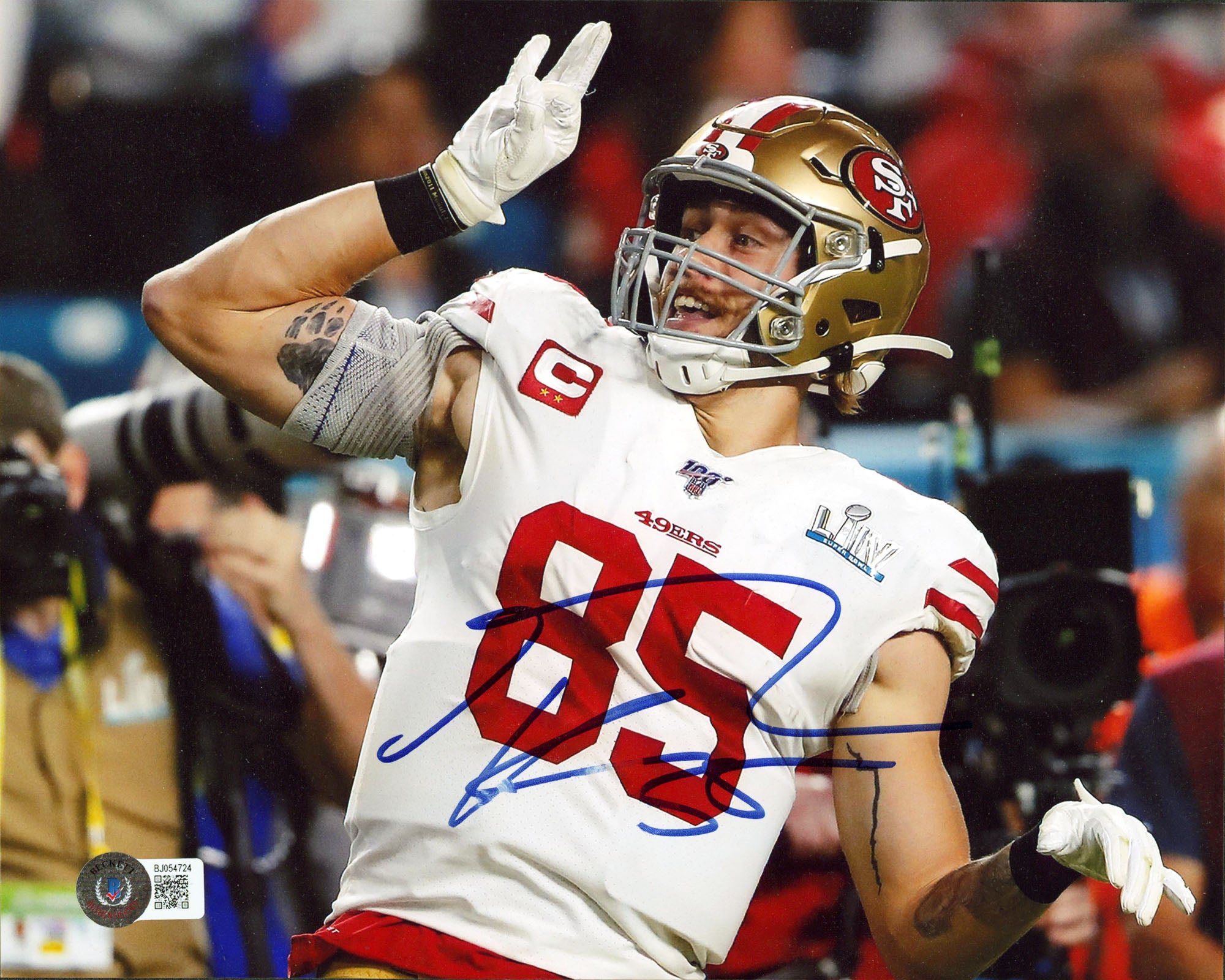 49ers George Kittle Authentic Signed 8x10 Horizontal Photo BAS #BJ054724