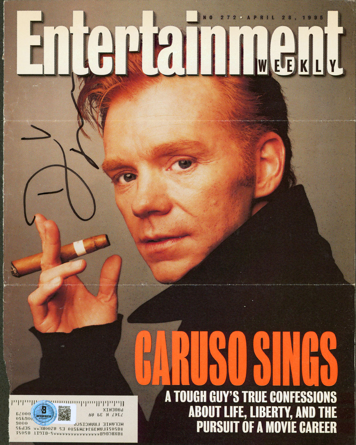 David Caruso Signed Entertainment Weekly Magazine Cover April 1995 BAS #BR43832