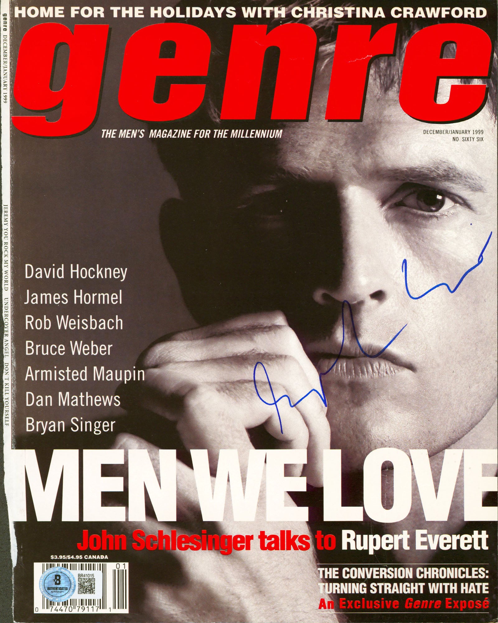 Rupert Everett Authentic Signed Genre Magazine Cover December 1999 BAS #BR41015