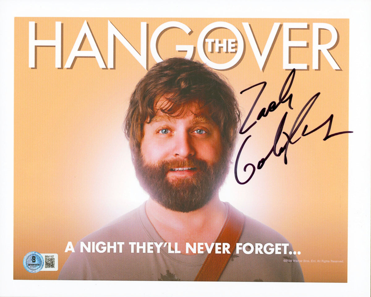 Zach Galifianakis The Hangover Authentic Signed 8.5x11 Photo BAS #BR41107