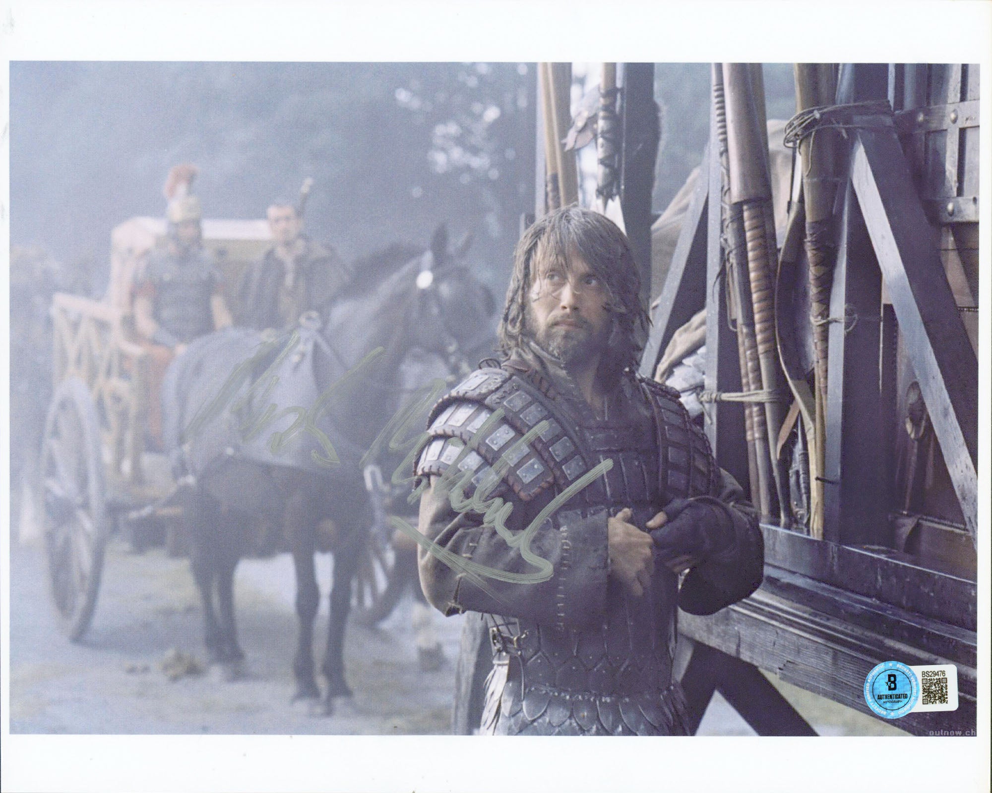 Mads Mikkelsen King Arthur Authentic Signed 8.5x11 Horizontal Photo BAS #BS29476