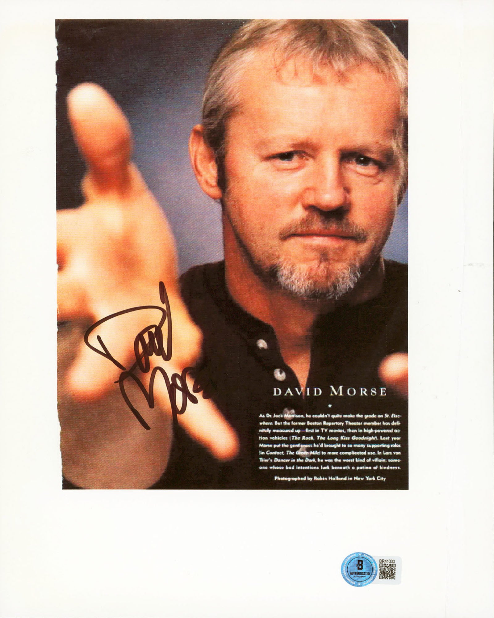 David Morse The Green Mile Authentic Signed 8.5x11 Vertical Photo BAS #BR41030