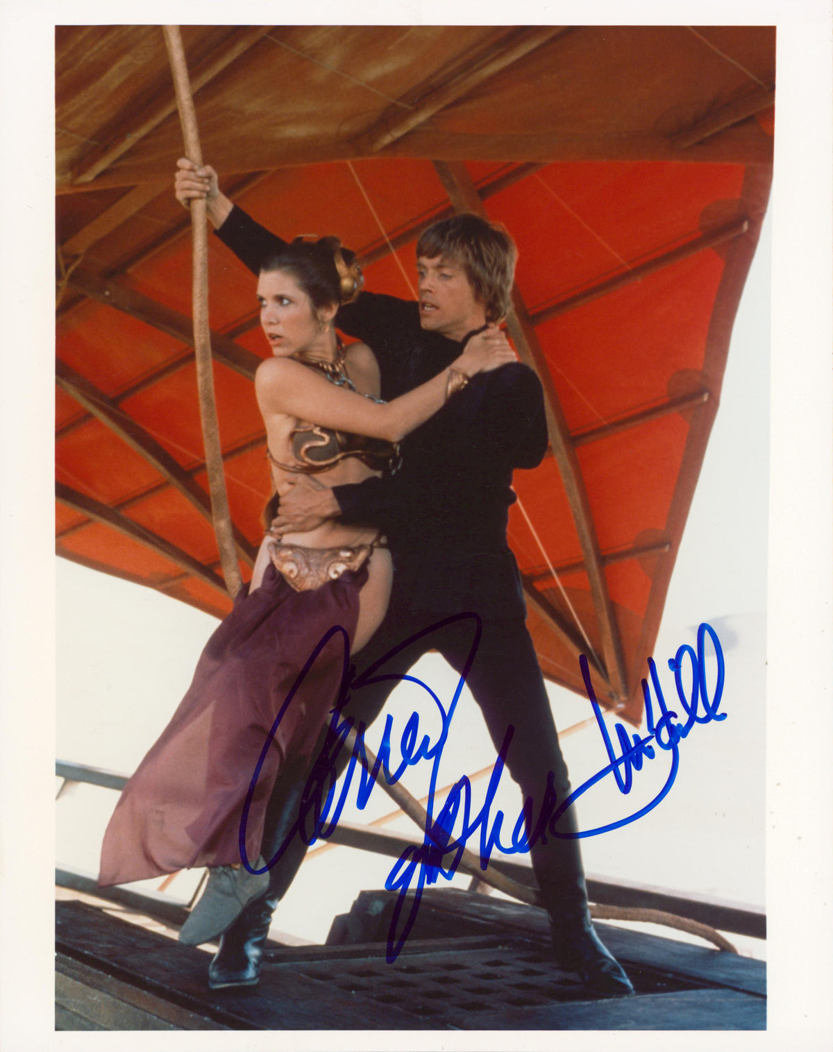 Mark Hamill & Carrie Fisher Star Wars Signed 8x10 Photo Auto 10! BAS #AC71201