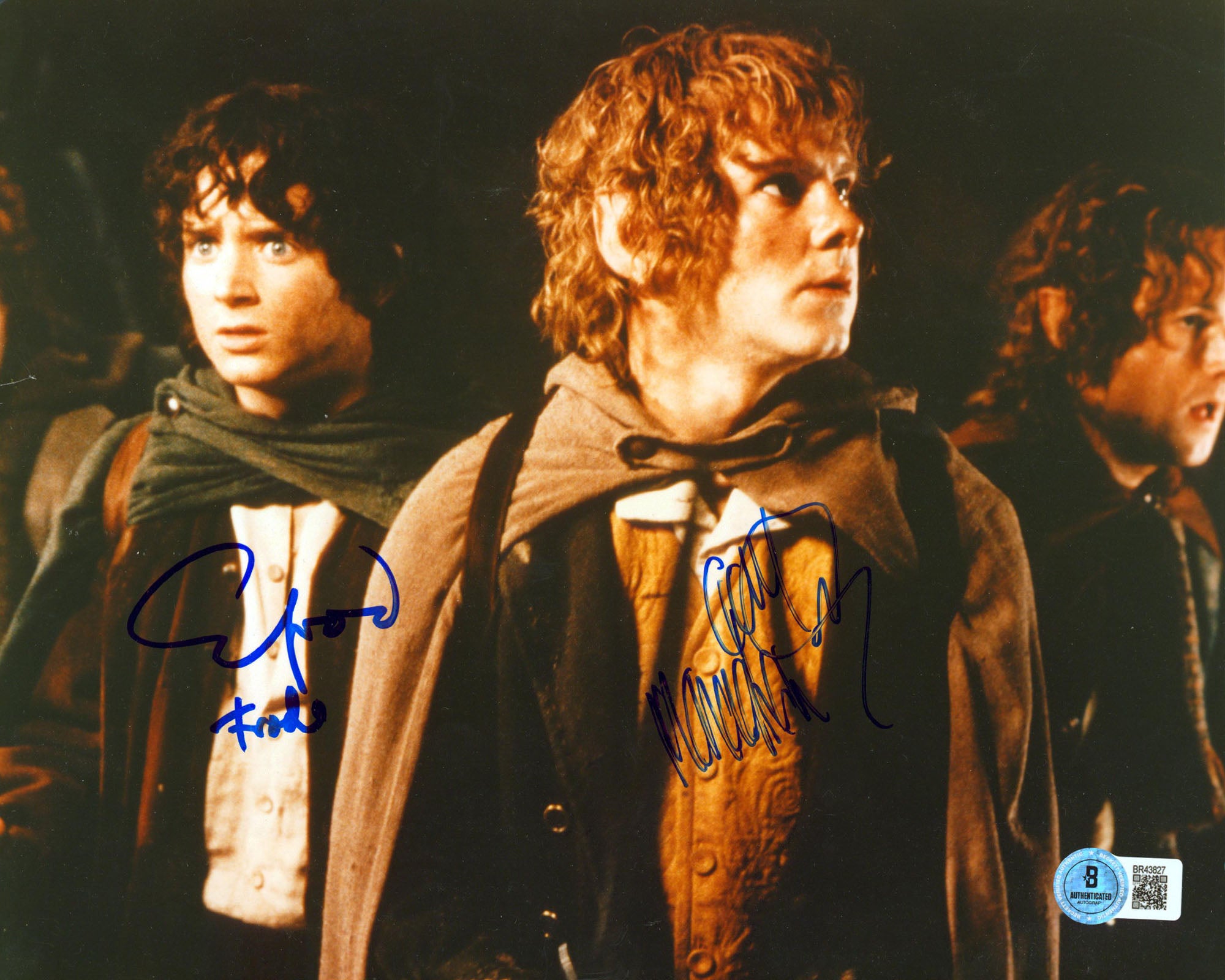Elijah Wood & Dominic Monaghan Lord of the Rings "Frodo" Signed 8x10 Photo BAS