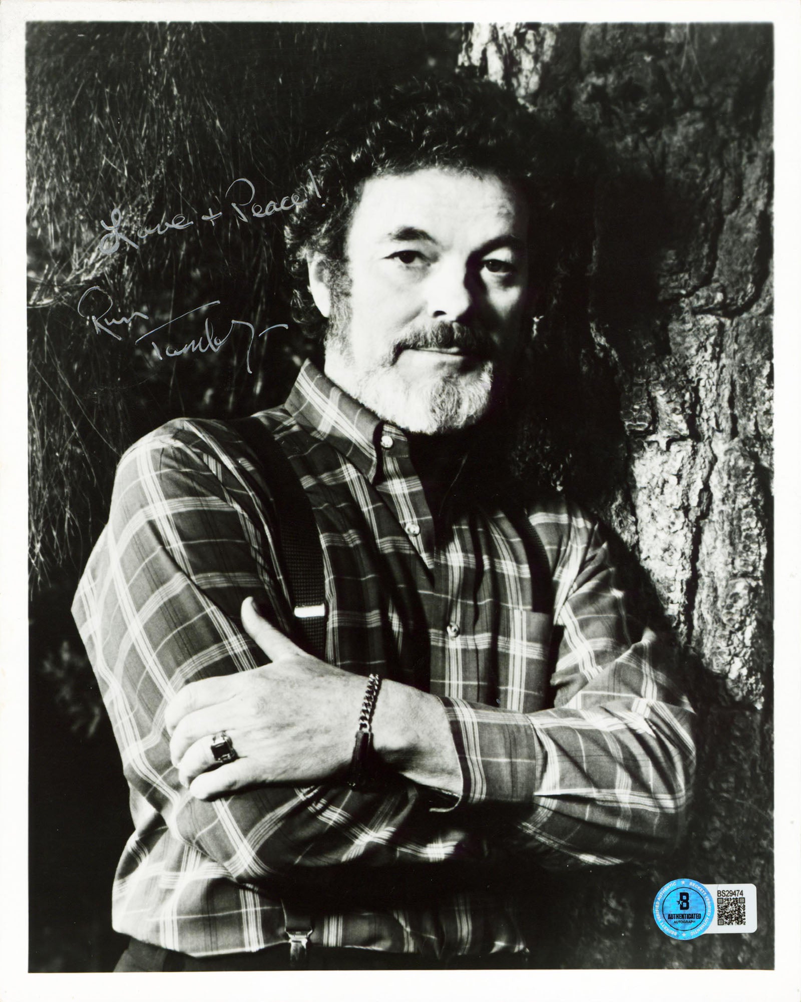 Russ Tamblyn Twin Peaks Love & Peace Authentic Signed 8x10 Photo BAS #BS29474