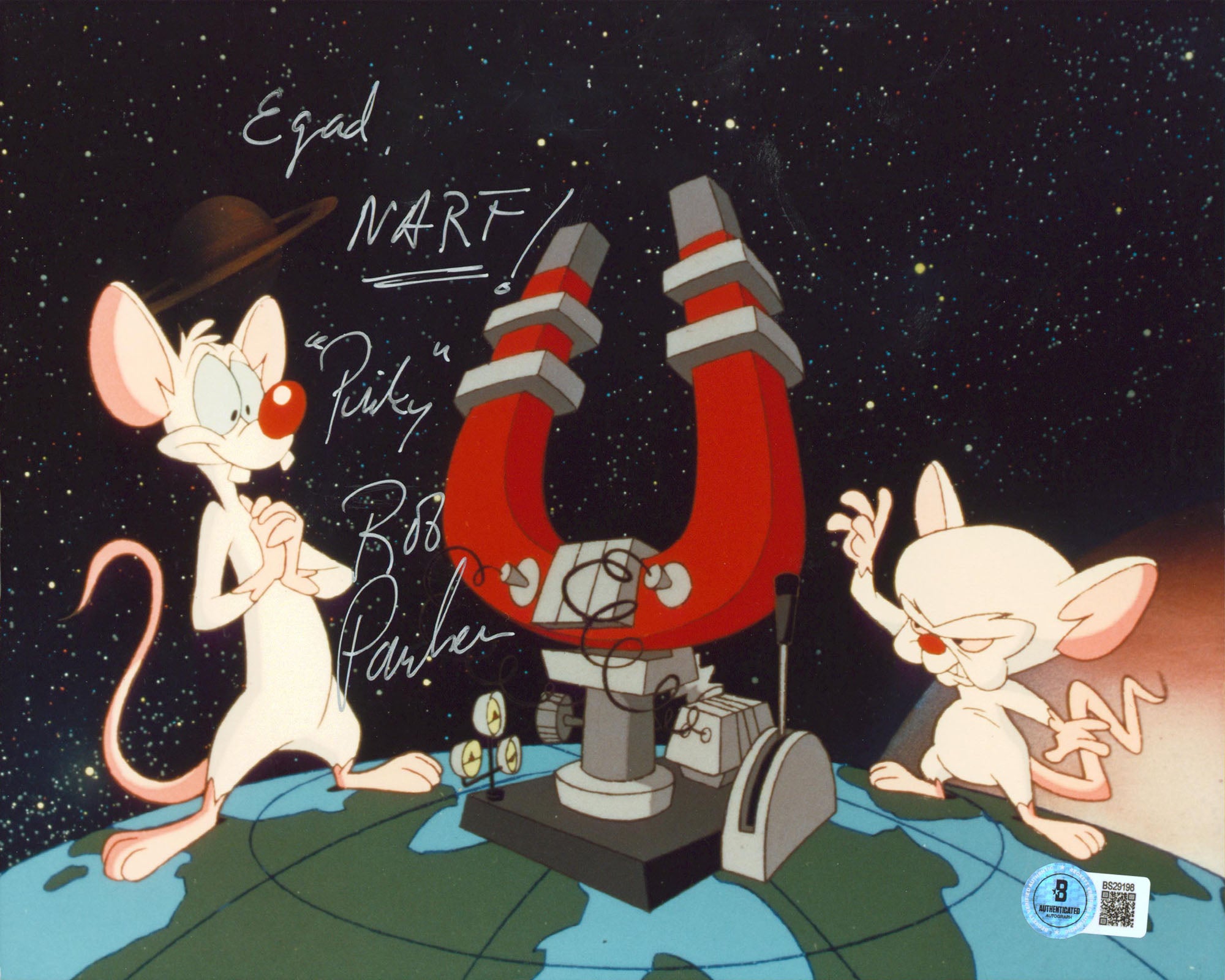 Rob Paulsen Pinky and the Brain "NARF! Pinky" Signed 8x10 Photo BAS #BS29198