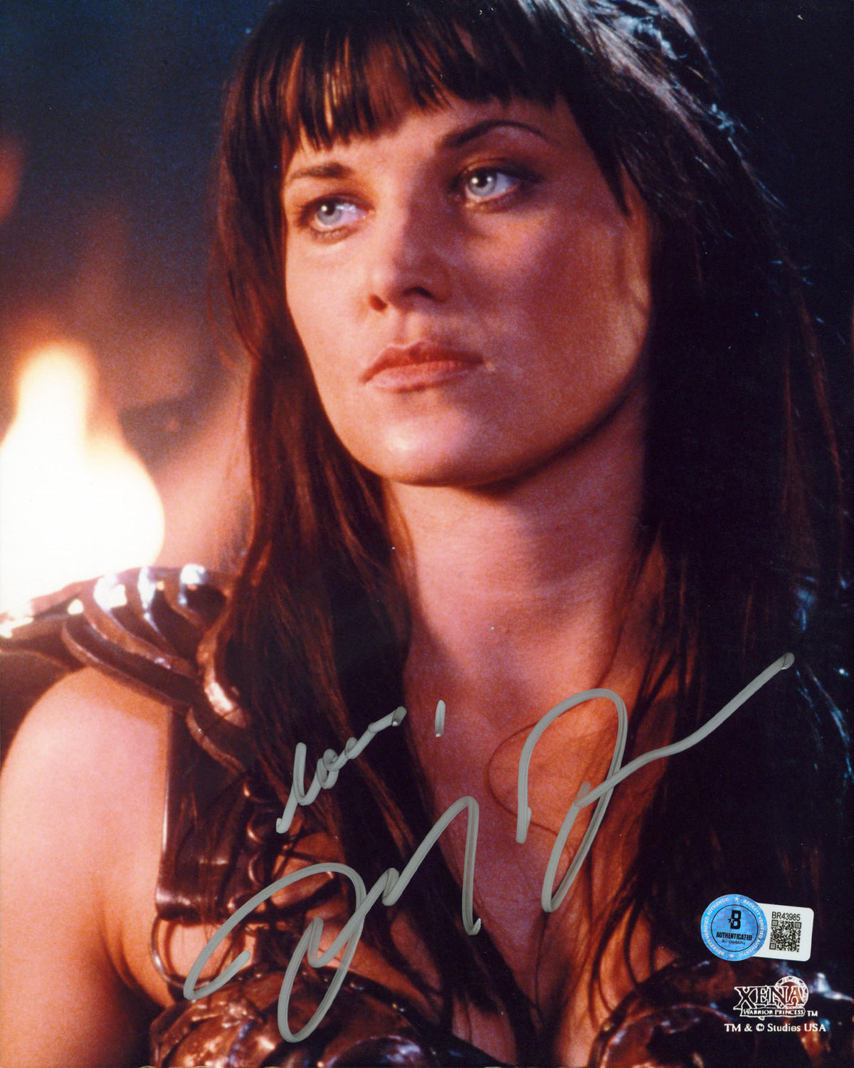 Lucy Lawless Xena Warrior Princess "Love" Signed 8x10 Photo BAS #BR43985