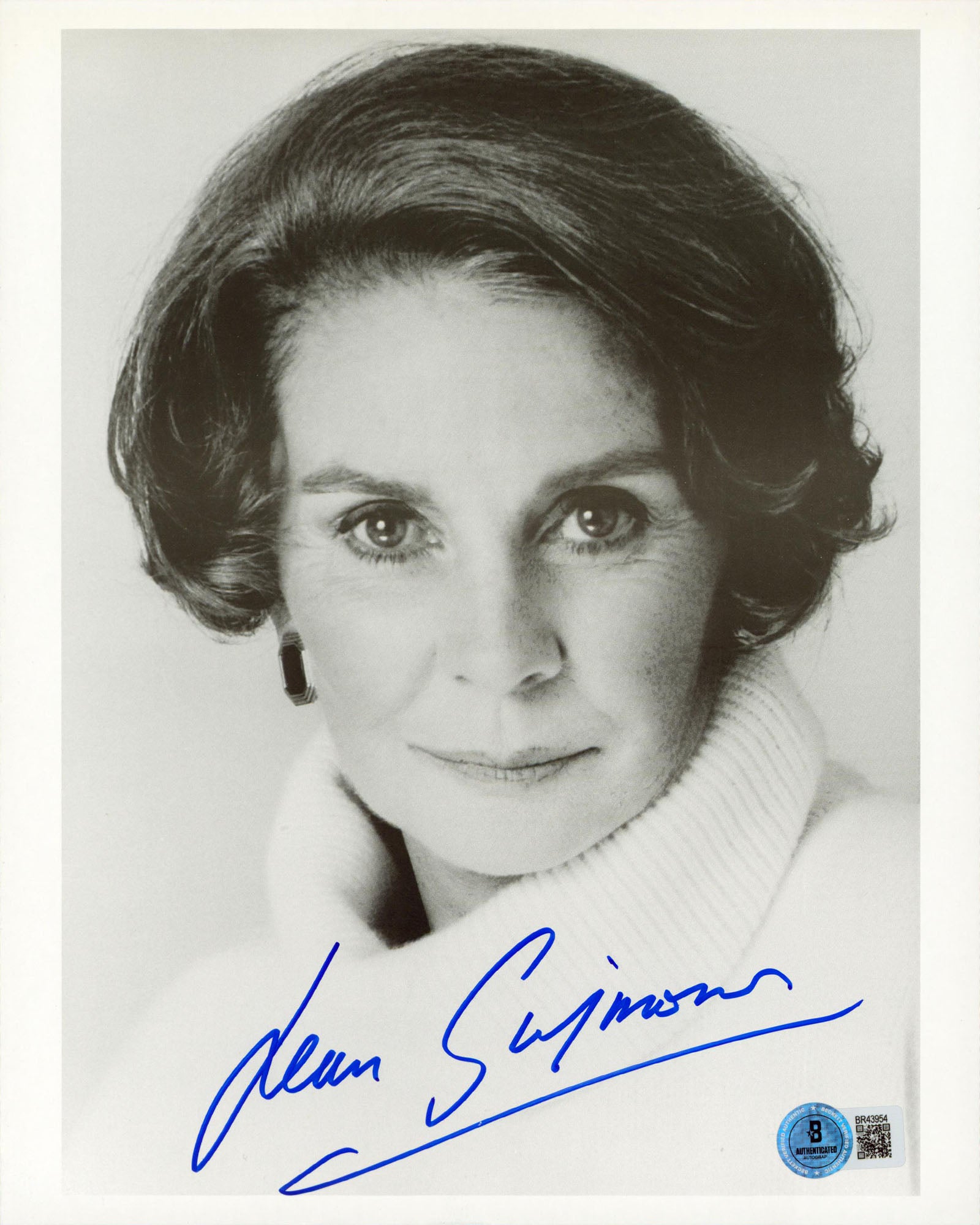 Jean Simmons Spartacus Authentic Signed 8x10 Vertical Photo BAS #BR43954