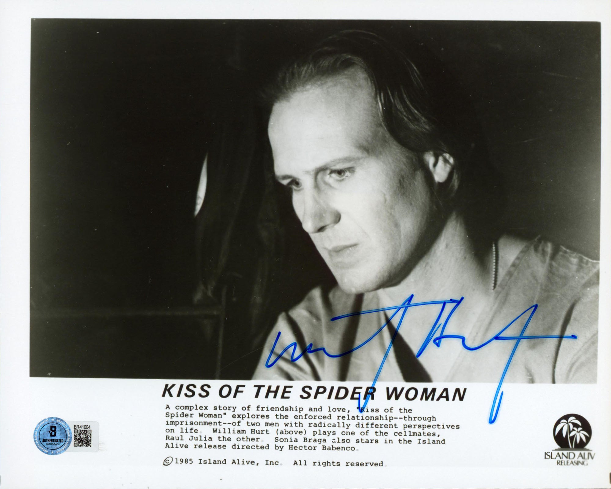 William Hurt Kiss Of The Spider Woman Authentic Signed 8x10 Photo BAS #BR41004