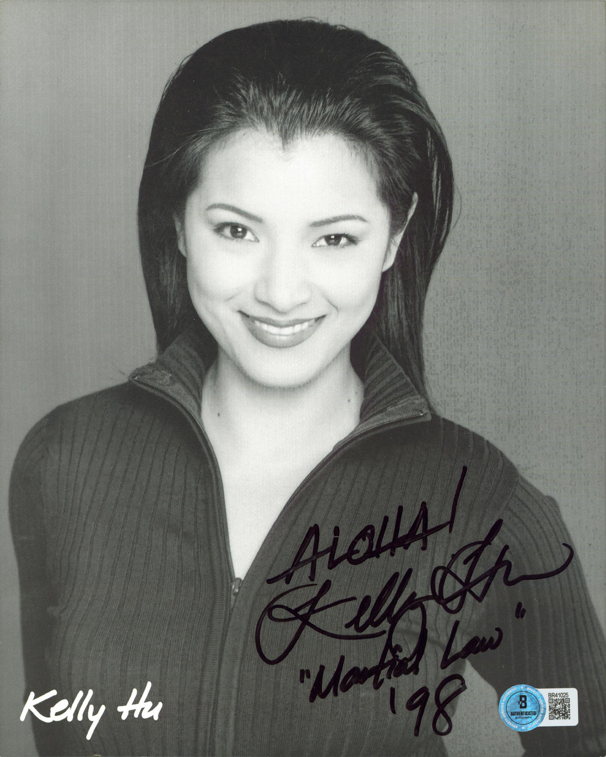 Kelly Hu Martial Law "Aloha! Martial Law '98" Signed 8x10 Photo BAS #BR41025