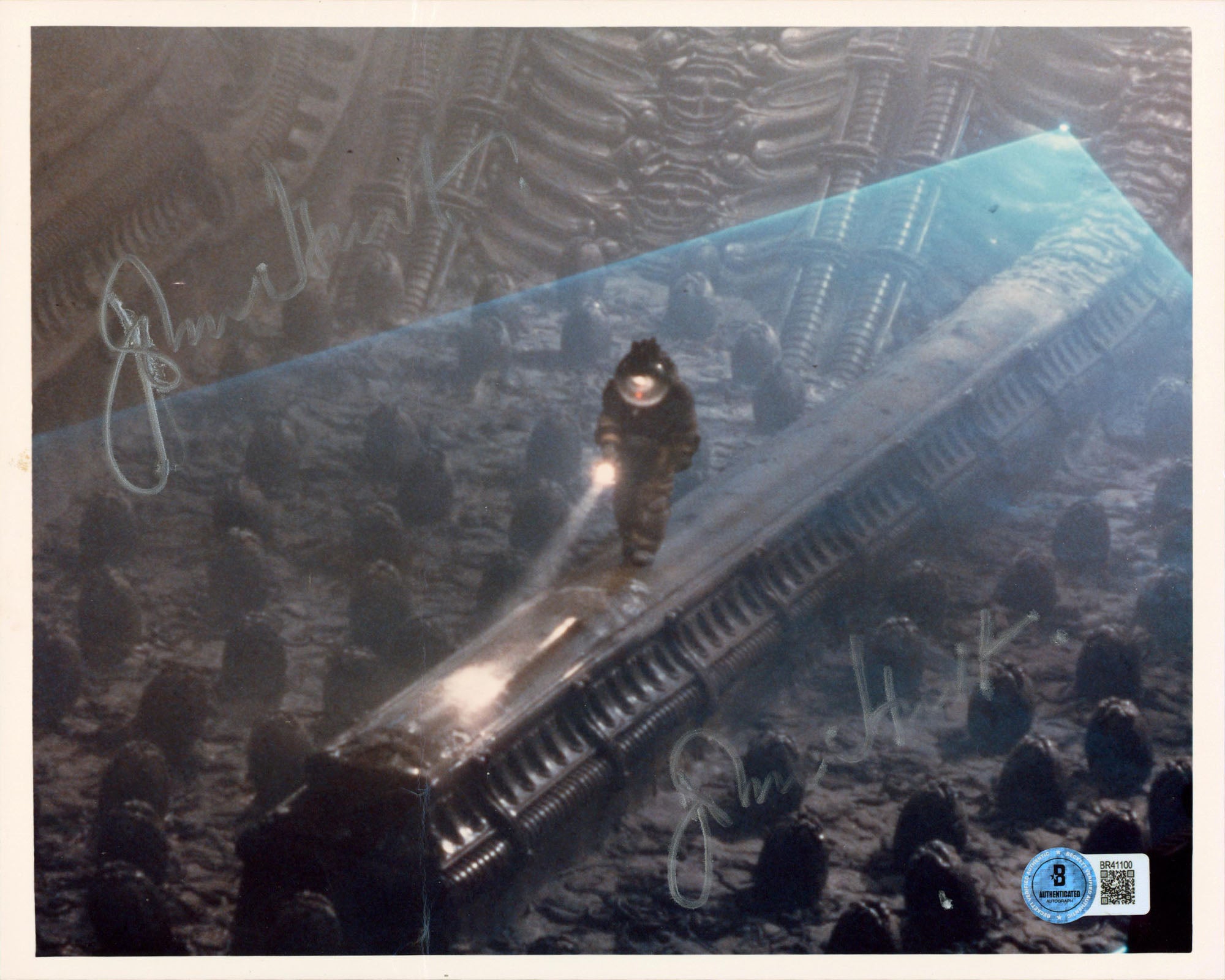 John Hurst Alien Authentic 2x Signed 8x10 Horizontal Photo BAS #BR41100