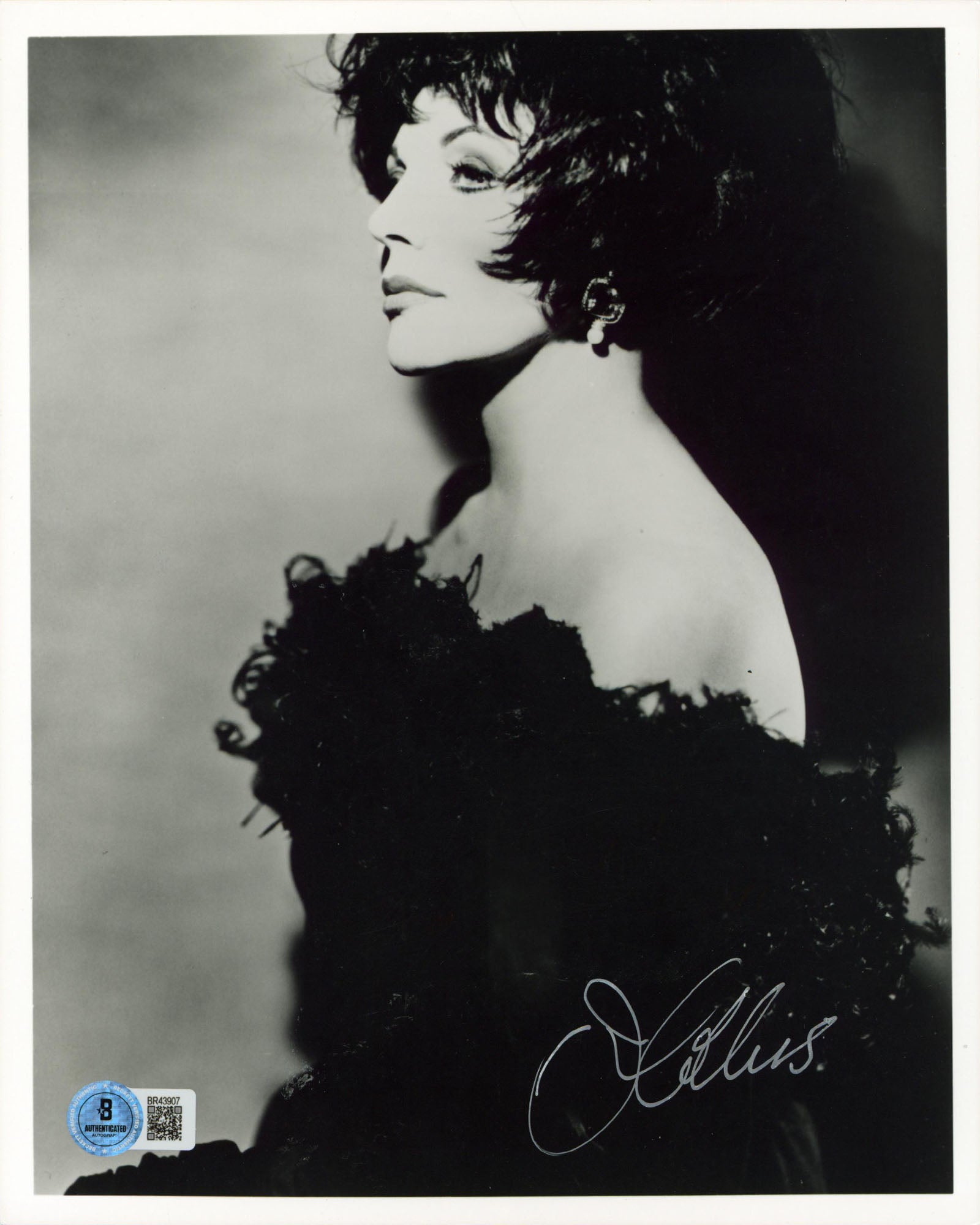 Joan Collins Dynasty Authentic Signed 8x10 Vertical Photo BAS #BR43907