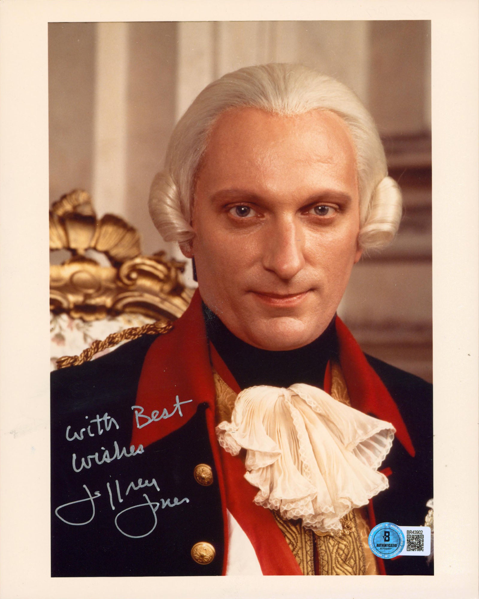 Jeffrey Jones Amadeus "With Best Wishes" Signed 8x10 Vertical Photo BAS #BR43902