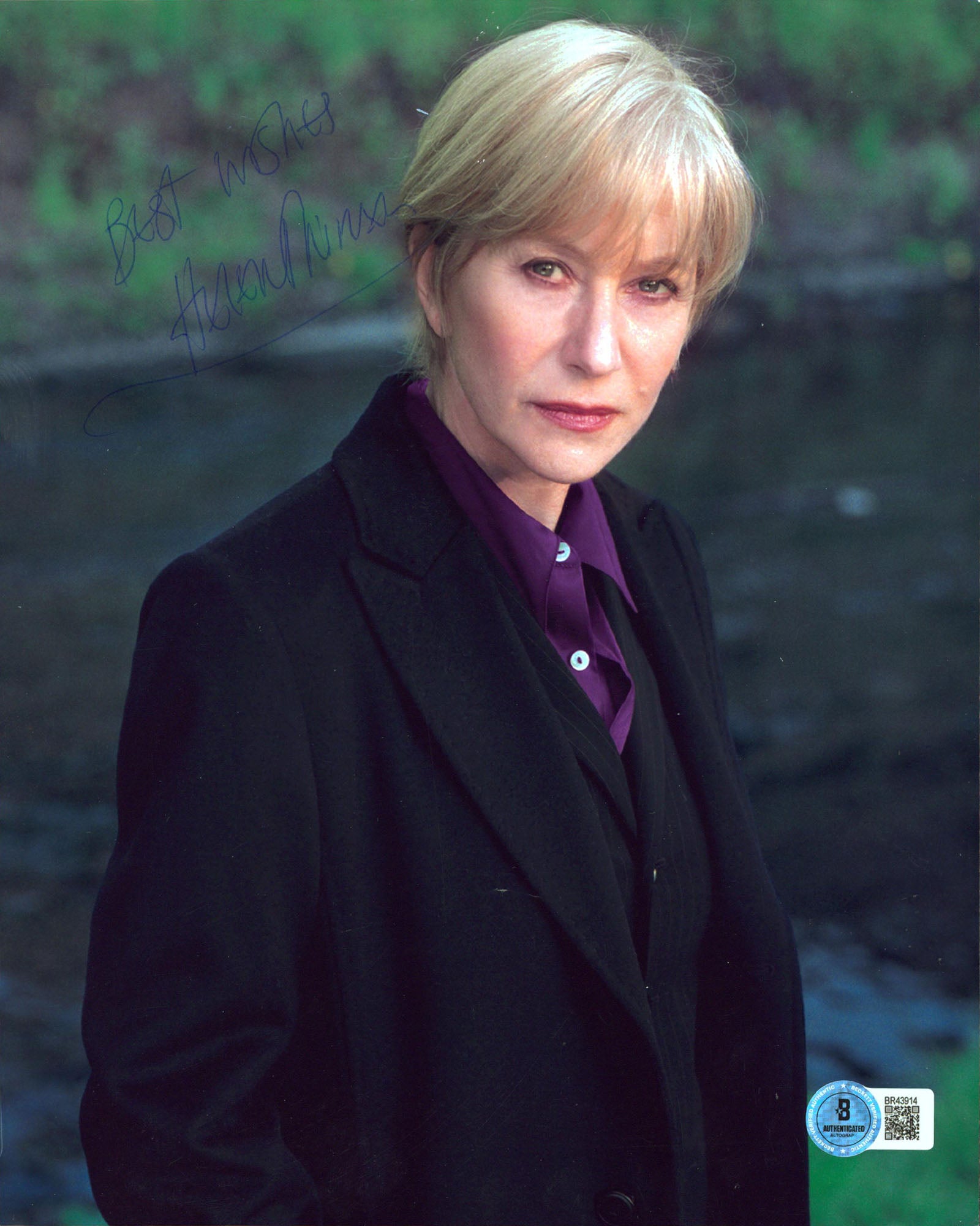 Helen Mirren Prime Suspect "Best Wishes" Signed 8x10 Vertical Photo BAS #BR43914