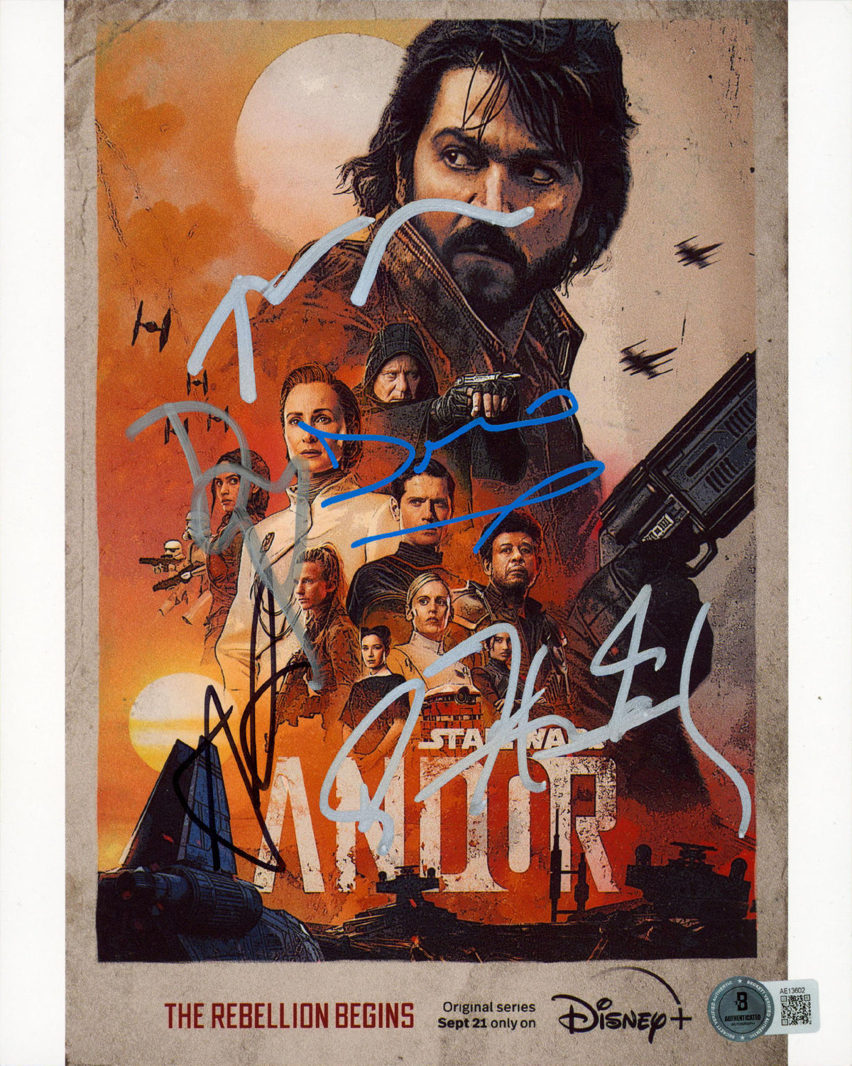 Star Wars Andor Cast Mendelsohn, Luna, Arjona, +2 Signed 8x10 Photo BAS #AE13602