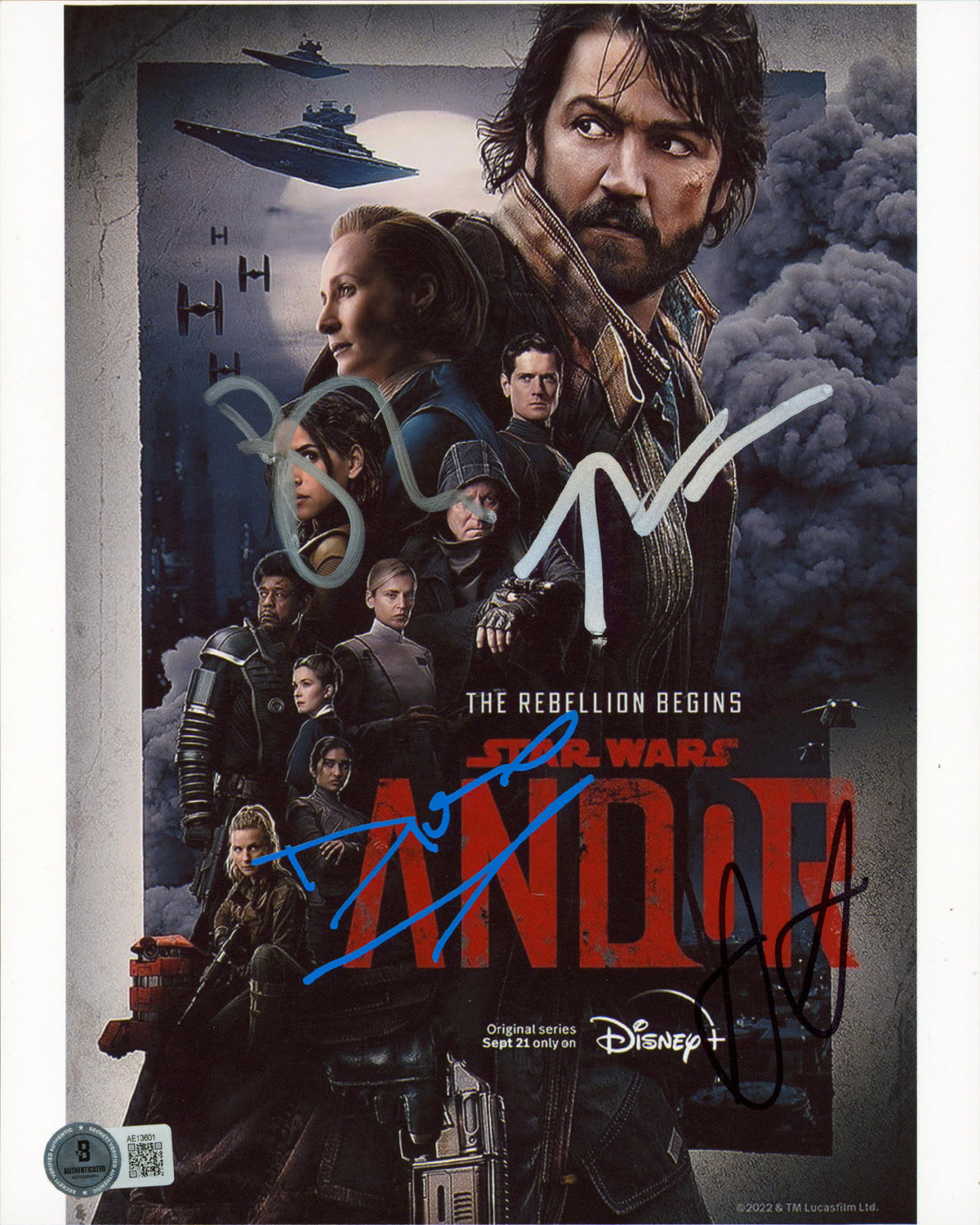 Star Wars Andor Mendelsohn, Luna, Arjona, Gilroy Signed 8x10 Photo BAS #AE13601