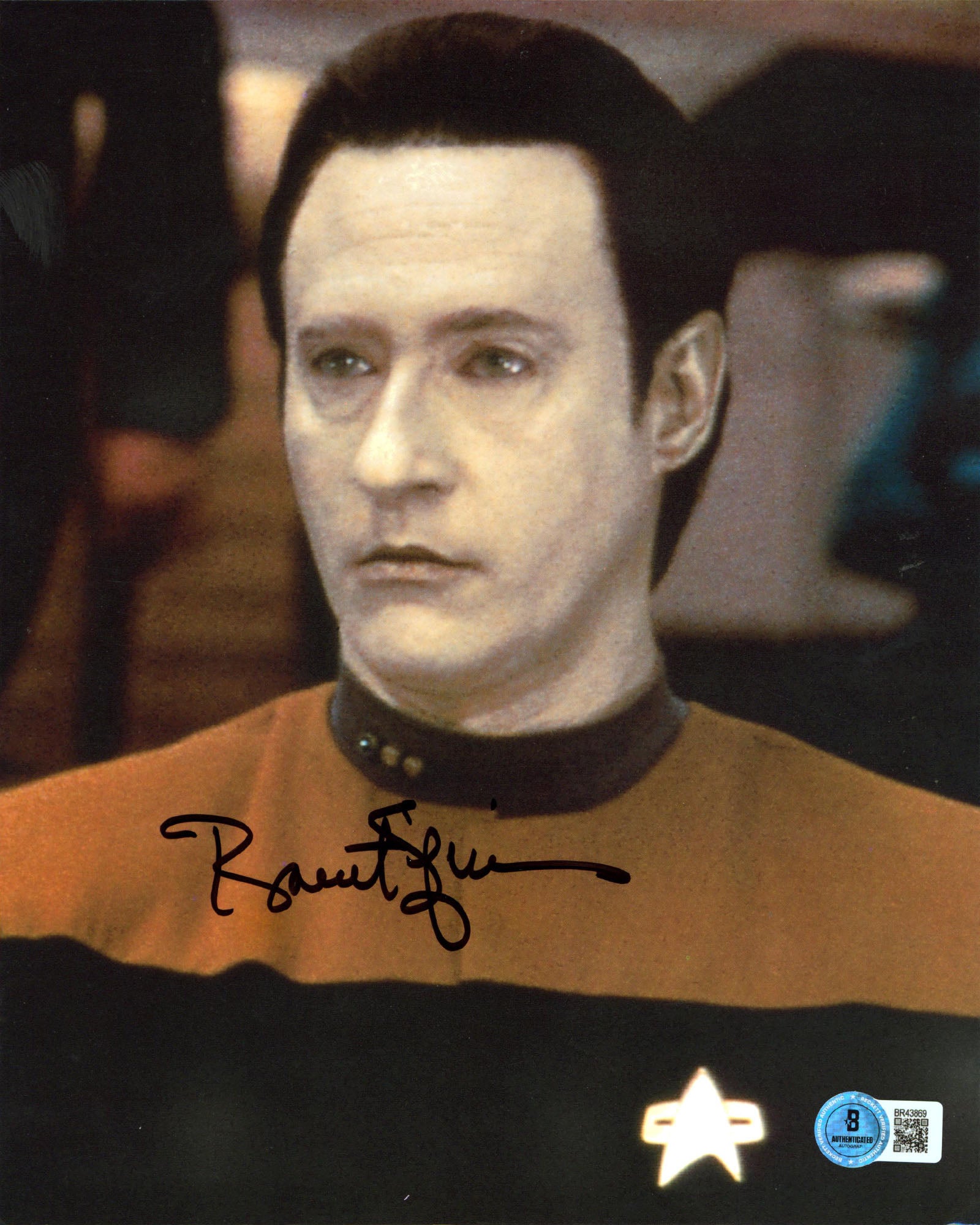 Brent Spiner Star Trek Generations Authentic Signed 8x10 Postcard BAS #BR43869