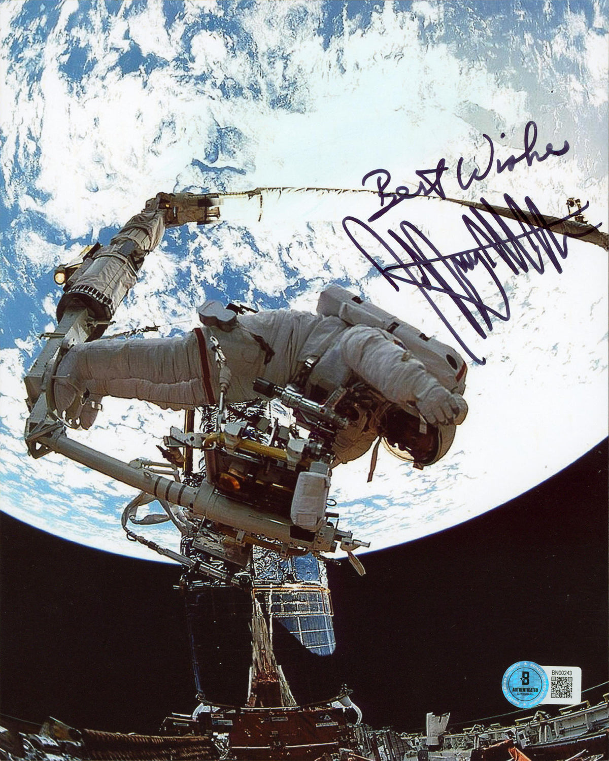 Jeff Hoffman NASA Astronaut "Best Wishes" Signed 8x10 Vertical Photo BAS BN00243
