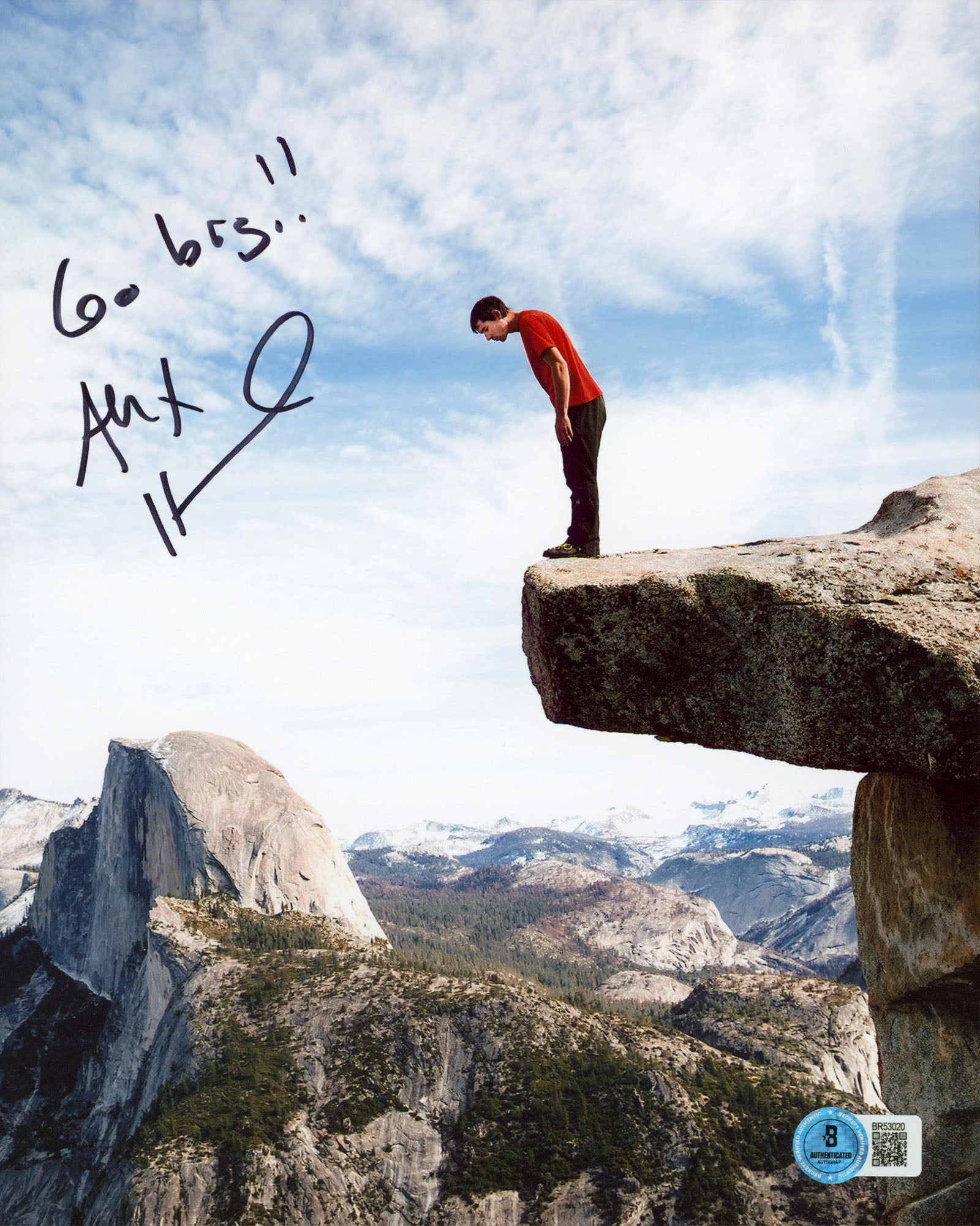Alex Honnold "Go Big!!" Authentic Signed 8x10 Vertical Photo BAS #BR53020