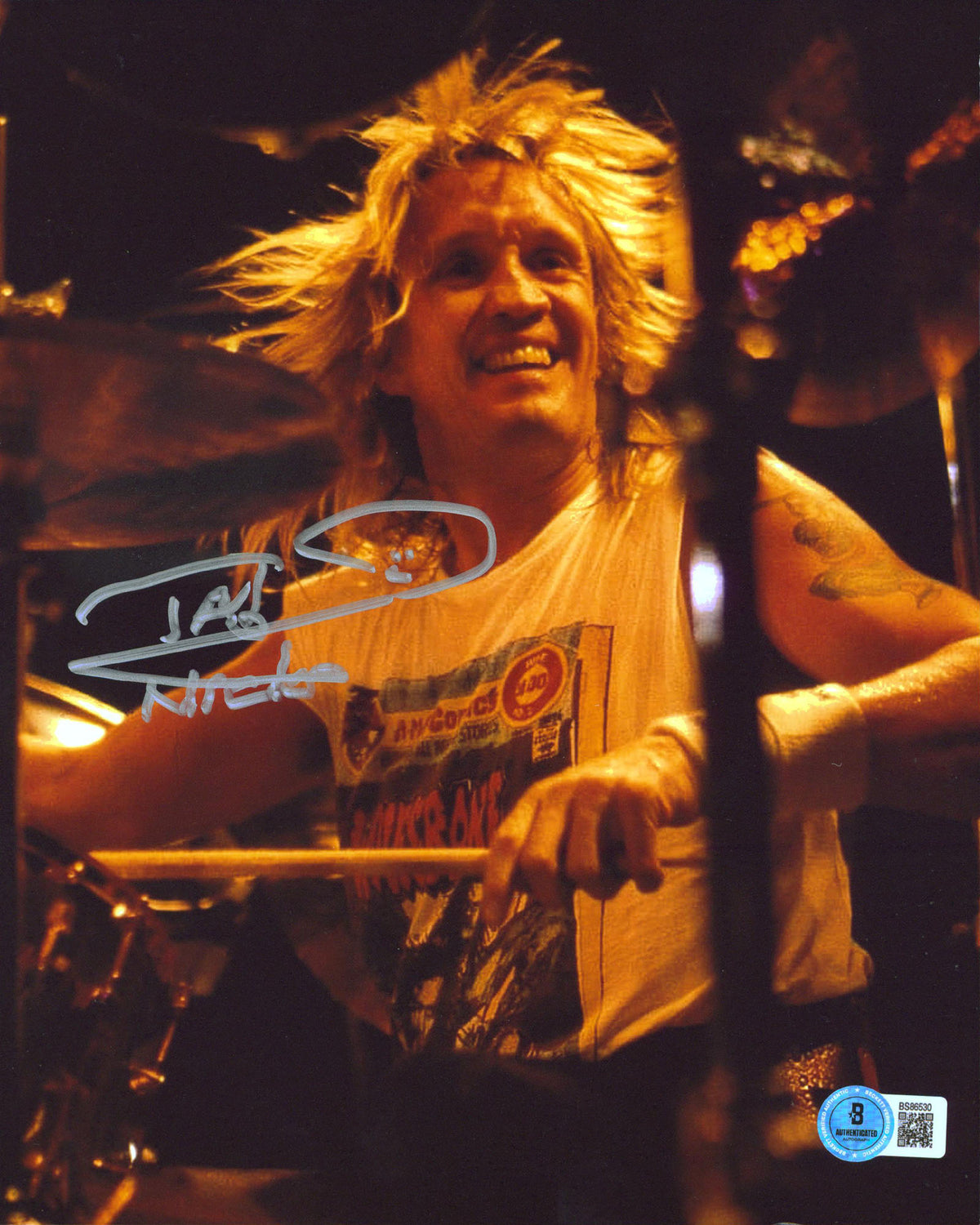 Nicko McBrain Iron Maiden Authentic Signed 8x10 Vertical Photo BAS #BS86530