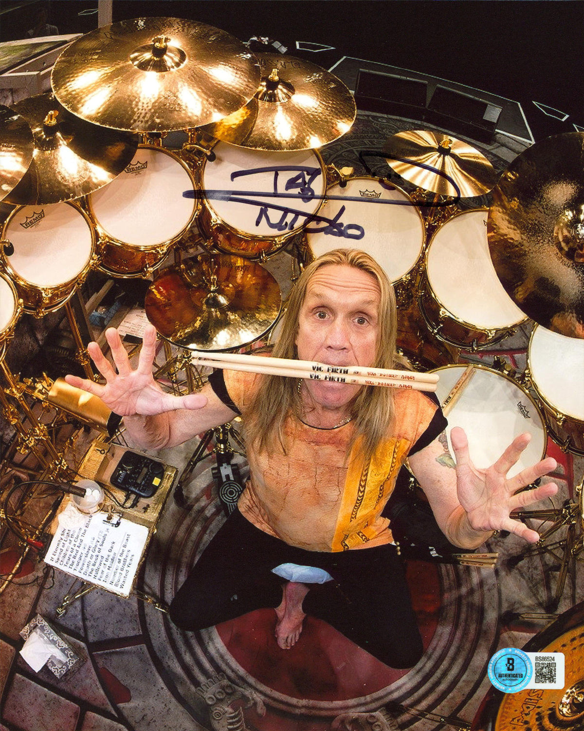 Nicko McBrain Iron Maiden Authentic Signed 8x10 Vertical Photo BAS #BS86524
