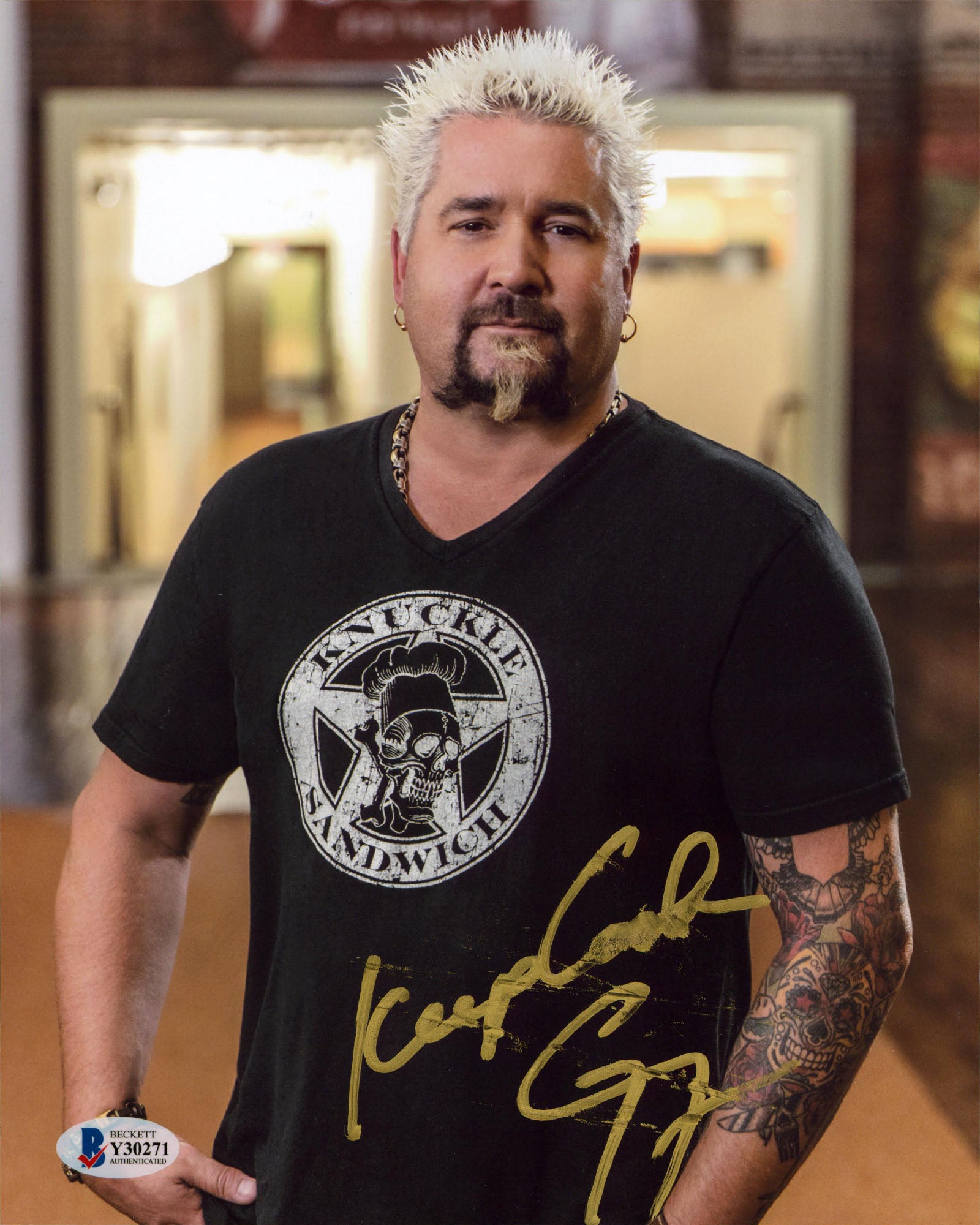 Guy Fieri Diners, Drive-Ins & Dives "Keep Cool" Signed 8x10 Photo BAS #Y30271